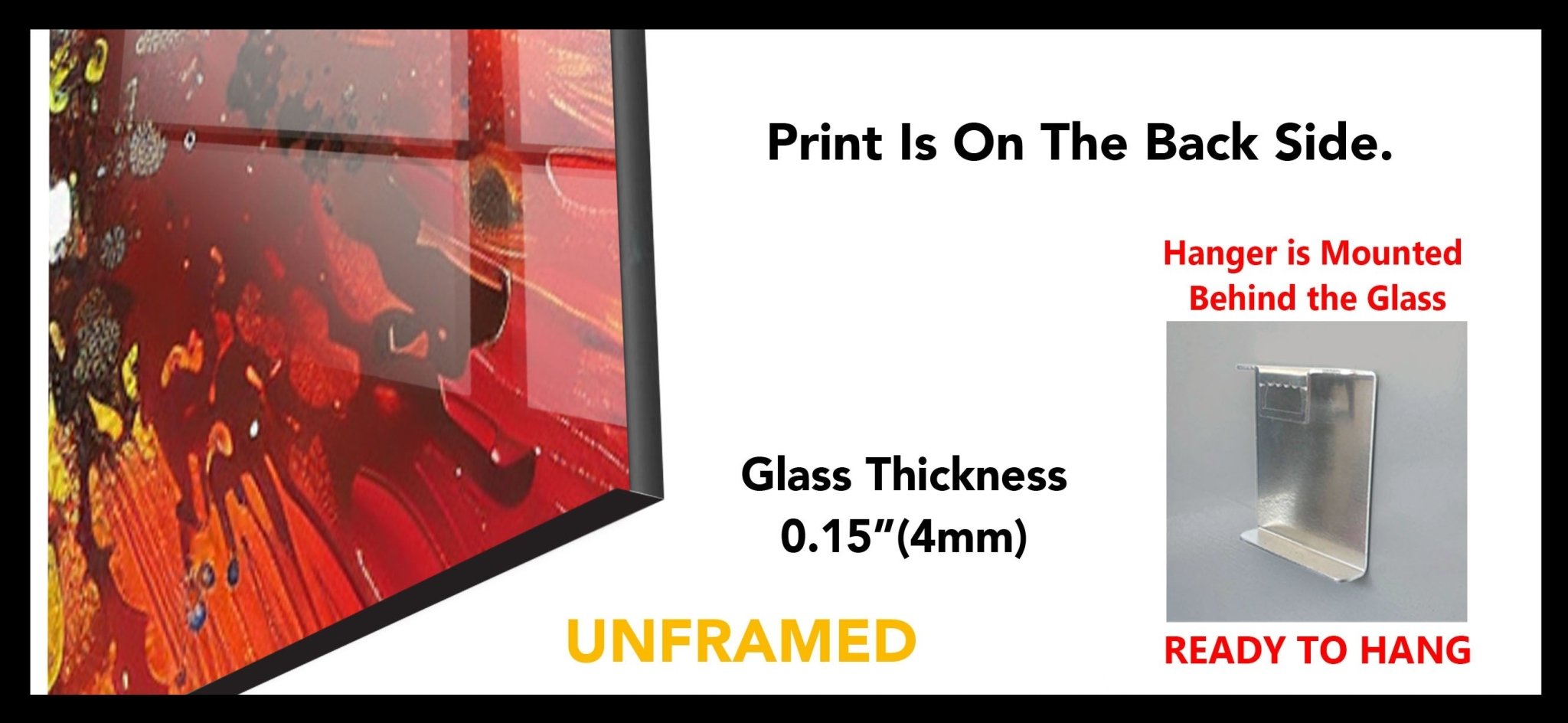 2 Piece Abstract Paint Bomb Glass Wall Art Set - Modern Home Decor for Living Room, Bedroom & Office - Unique Handmade Glass Artwork