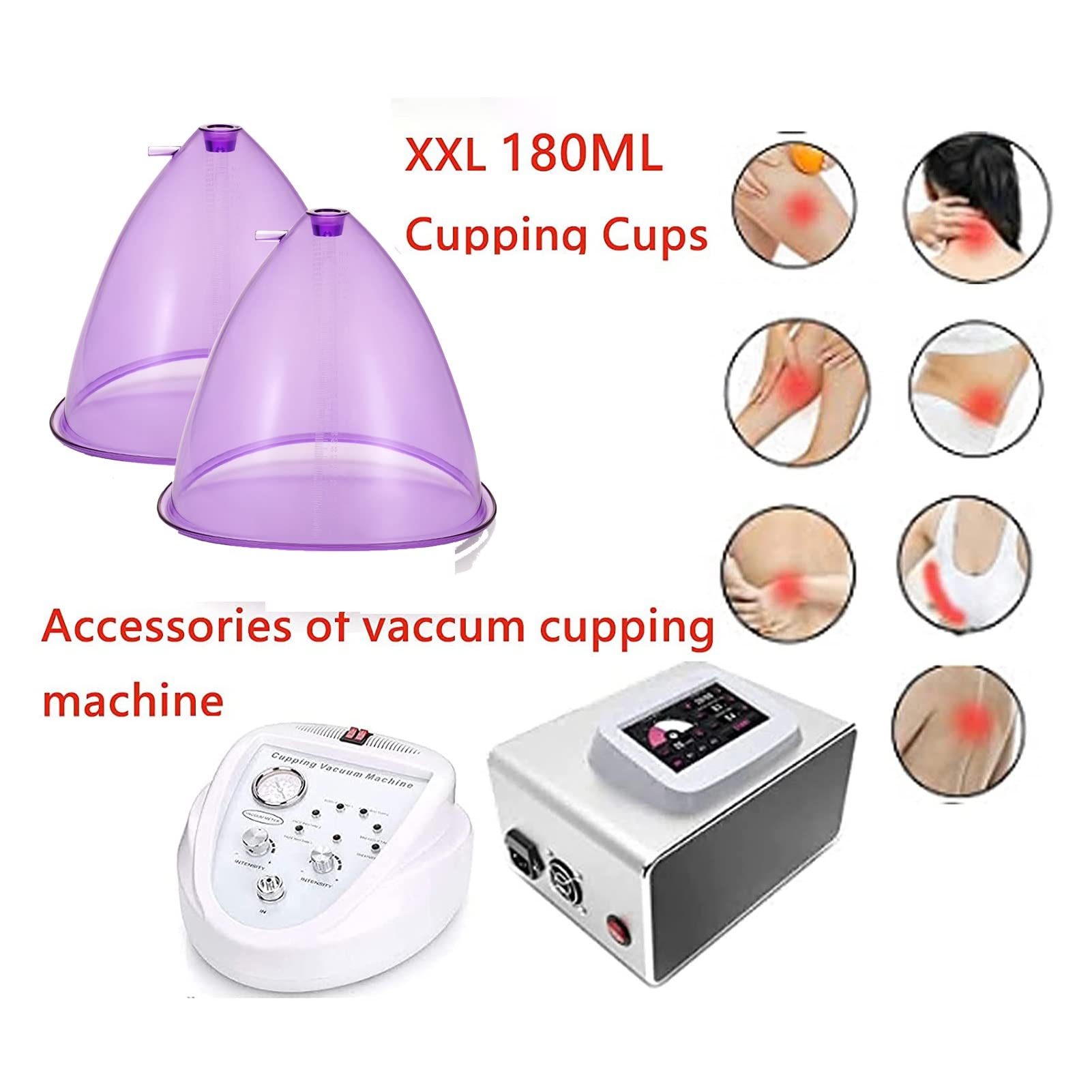 Premium XL Cupping Therapy Set - 180ML Vacuum Suction Cups for Body Contouring & Butt Enhancement | Professional Massage Tools for Cellulite Reduction, Muscle Relaxation & Body Shaping | Perfect for Home Spa, Physical Therapy & Beauty Treatments