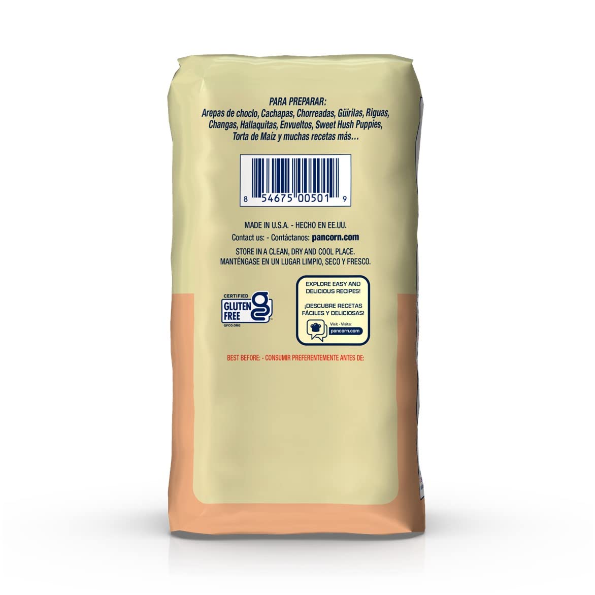 P.A.N. Sweet Corn Mix – Gluten Free Cornmeal for Cachapas & Arepas (1.1 lb, Pack of 2) – Perfect for Venezuelan & Colombian Recipes, Breakfast & Snacks