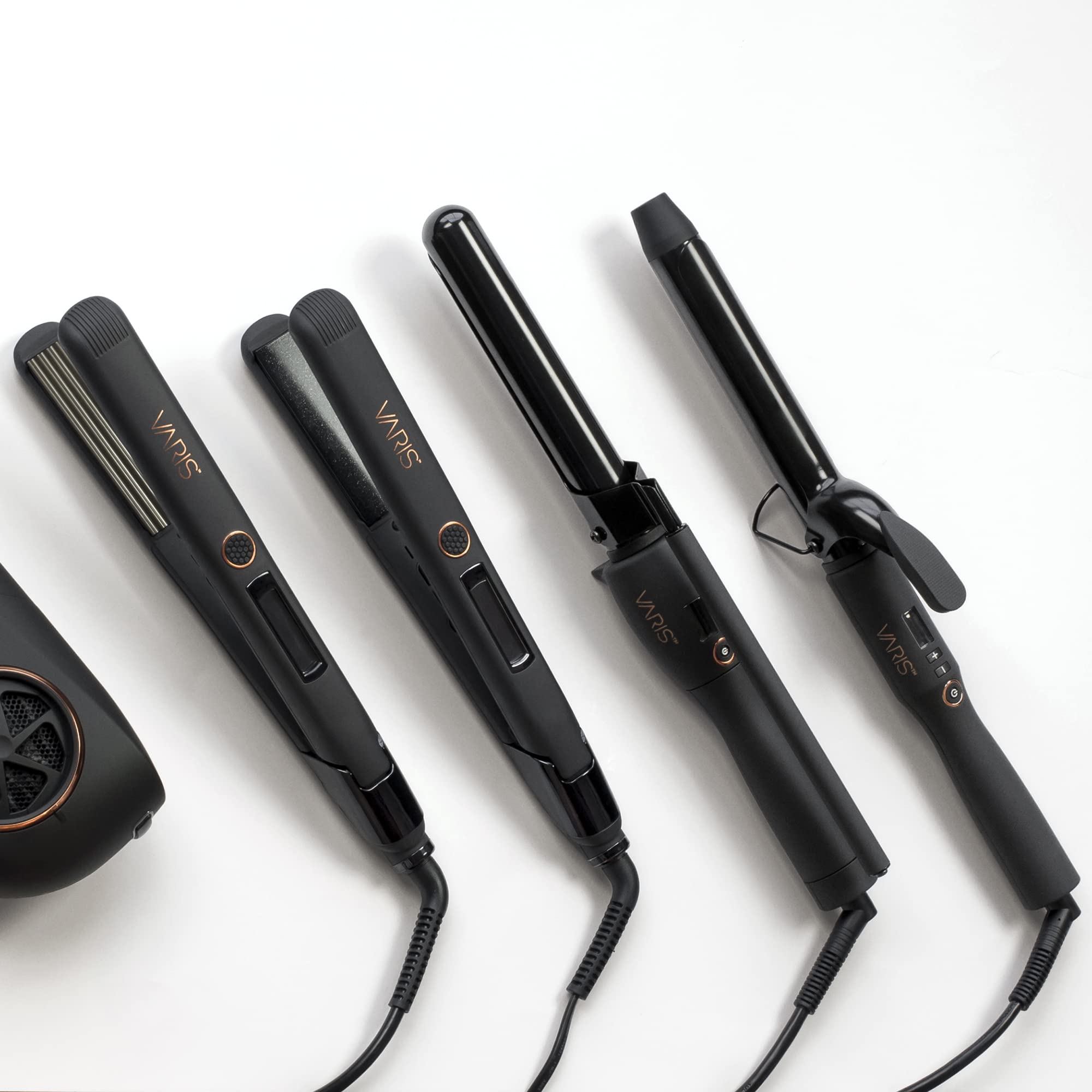 VARIS Creative Energy Smoother - 1 Inch Professional Ceramic Flat Iron with Digital Temperature Control for Salon-Quality Hair Styling at Home