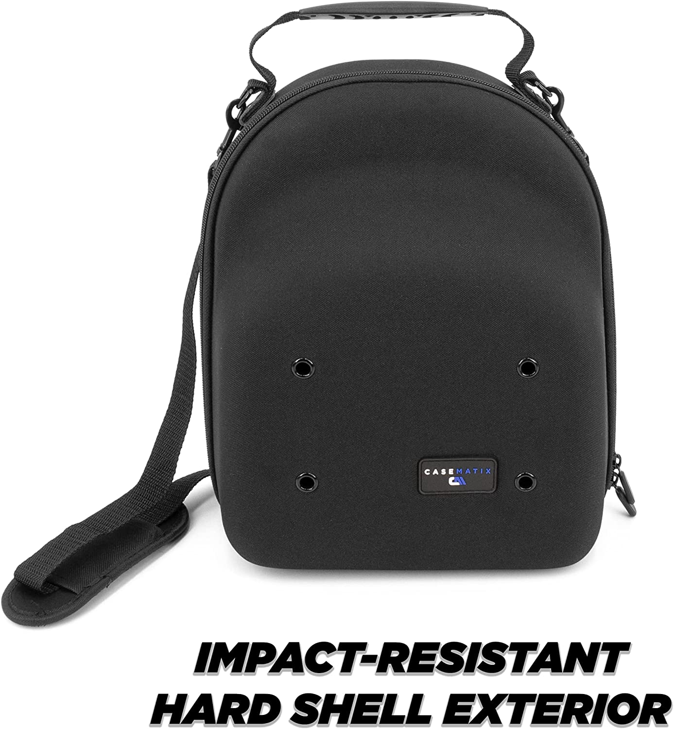 CASEMATIX Hard Shell Baseball Cap Travel Case - Holds 6 Hats with Adjustable Shoulder Strap & Carry Handle - Protective Storage for Baseball Caps, Snapbacks, and Hats - Perfect for Travel, Sports, and Outdoor Adventures