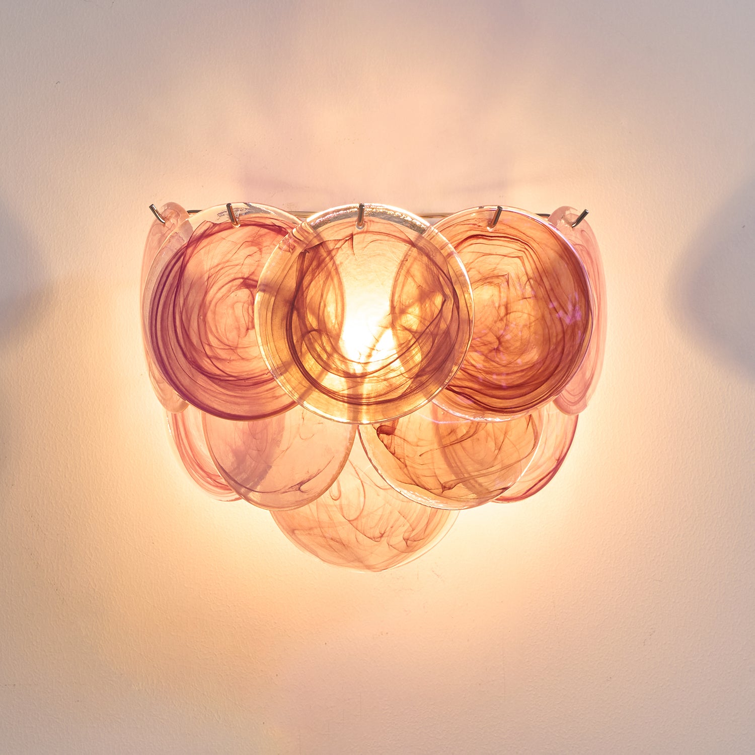 Lunaria Disc Murano Glass Wall Lamp - Handcrafted Italian Lighting for Living Room, Bedroom & Hallway Decor