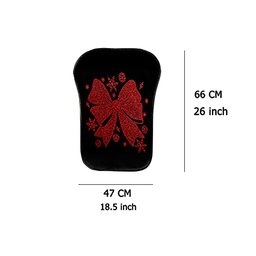 2pcs Luxury Rhinestone Diamond Bow Car Seat Covers - Universal Fit Plush Backrest Cushion Protector (Red) | Pomelo Litchi Pitaya Design | Perfect for Sedans, SUVs & Luxury Vehicle Interior Decoration