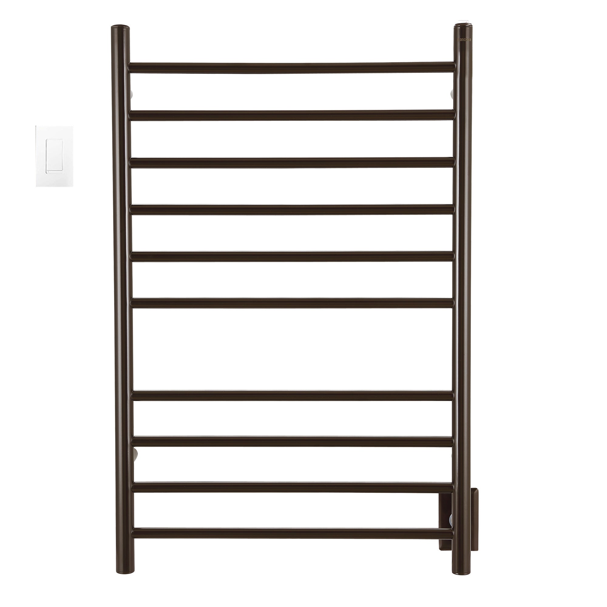 Ancona Novara Dual 10 Bar Hardwire & Plug-in Wall Mount Towel Warmer with WiFi Timer - Oil Rubbed Bronze Finish | Bathroom Luxury Heated Towel Rack for Spa, Hotel & Home Use