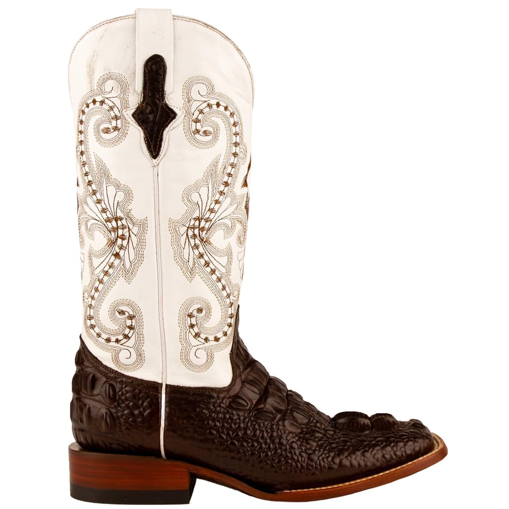 Ferrini Women's Rancher Caiman Square Toe Cowboy Boots - Western Style Leather Boots for Women - Perfect for Country Dancing, Rodeos & Western Fashion