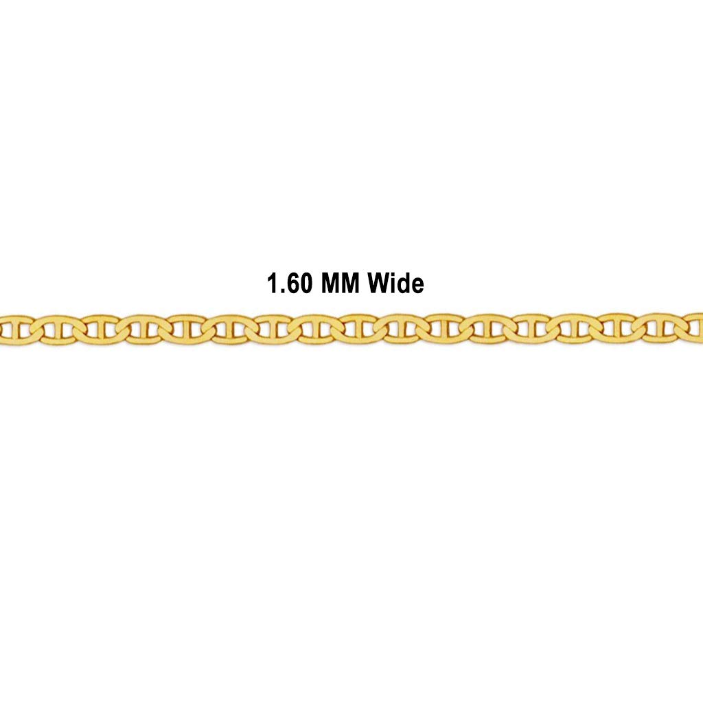 14K Yellow Gold Gucci Flat Chain Necklace - Italian Crafted Strong & Shiny Link Jewelry for Women & Men - Perfect Gift (16-24 Inches, 1.60-1.80mm) - Ideal for Layering, Everyday Wear & Special Occasions