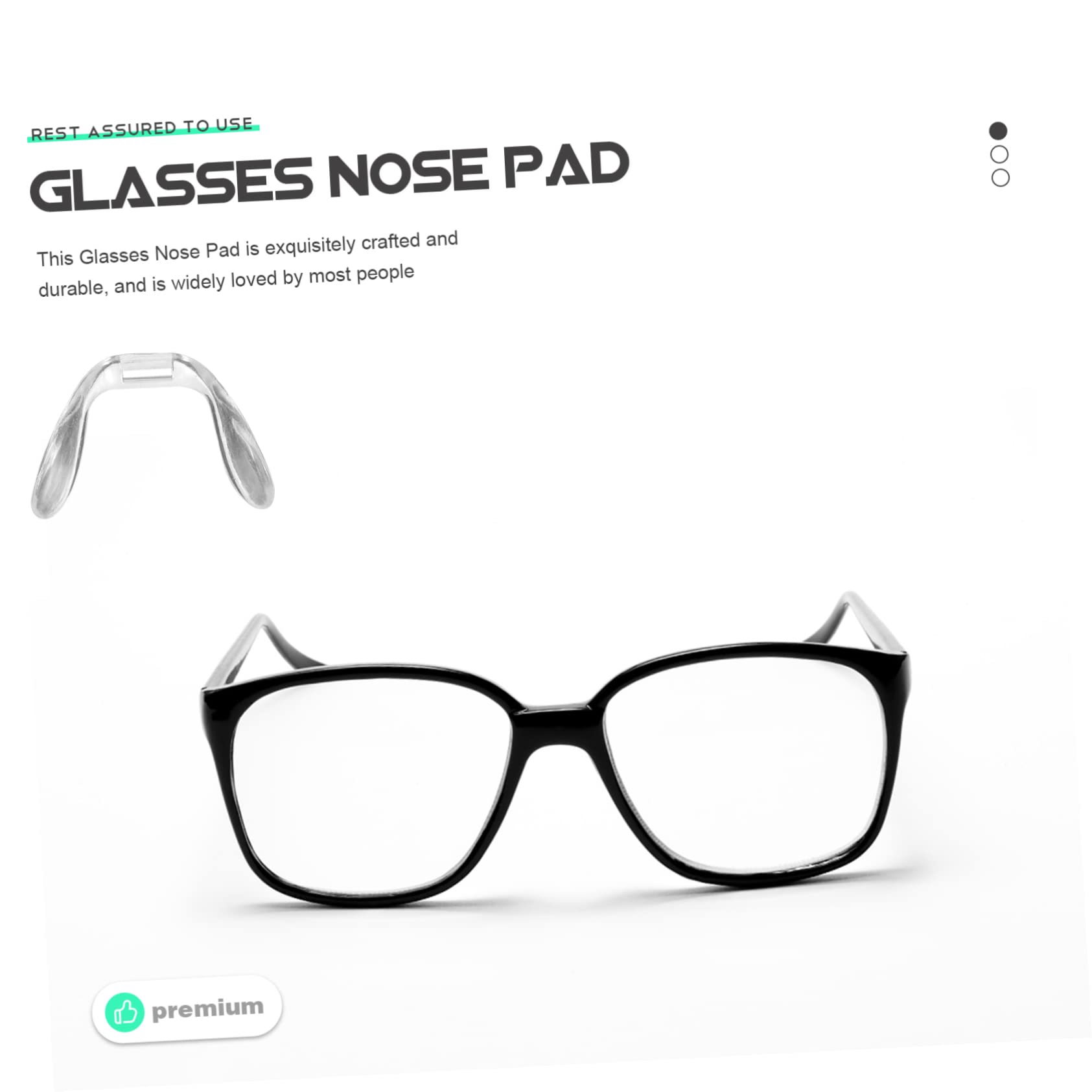 JECOMPRIS 3-Pack Non-Slip Glasses Nose Pads - Hard Plastic Eyewear Accessories for Adults & Kids - Perfect for Reading, Computer Use, and Daily Wear