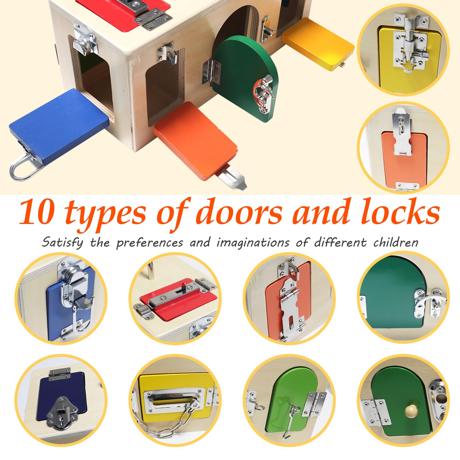 Montessori Lock and Key Toy Set - Wooden Activity Cube for Toddlers 3+ Years Old - Educational Busy Lock Box Toy for Fine Motor Skills Development - Autism Sensory Toy for Kids - Perfect for Preschool Learning & Home Playtime