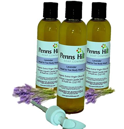 Organic Liquid Extra Virgin Olive Oil Castile Soap with Lavender - Natural Hand & Body Wash for Sensitive Skin, Vegan & Cruelty-Free - Perfect for Daily Cleansing, Aromatherapy & Relaxation