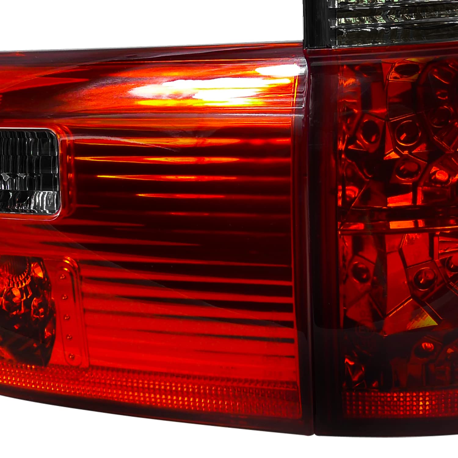 SPEC-D TUNING Red Smoke Lens Tail Lights for 2000-2006 BMW E53 X5 - Left & Right Pair Assembly - Upgrade Your Ride with Stylish LED Tail Lights for Enhanced Visibility & Night Driving Safety