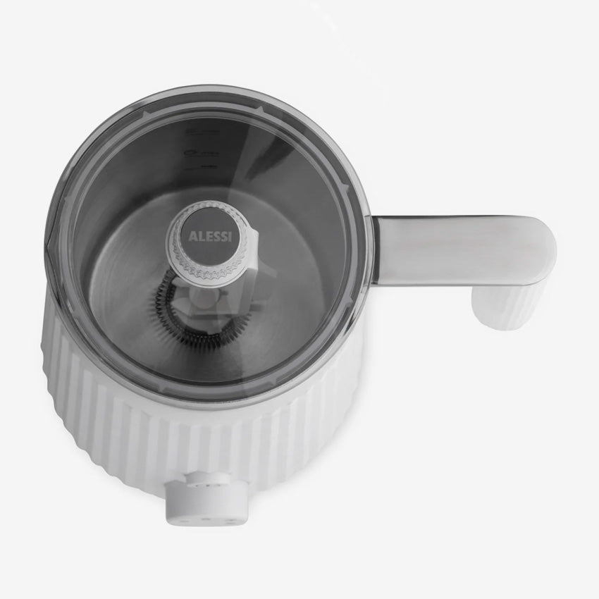 Alessi Plissé Multi-Function Milk Frother - Stainless Steel Handheld Electric Frother for Coffee, Latte, Cappuccino & Hot Chocolate - Perfect for Home, Office & Cafe Use