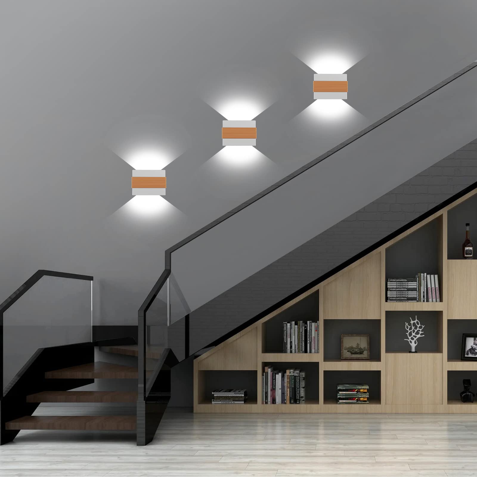 Kawell Modern LED Wall Sconces - 10W Up Down Wall Light Fixture for Indoor & Outdoor Use - Bedroom, Living Room, Stairs, Porch Lighting - Energy Efficient Cold White LED Wall Lamp for Hallway & Home Decor