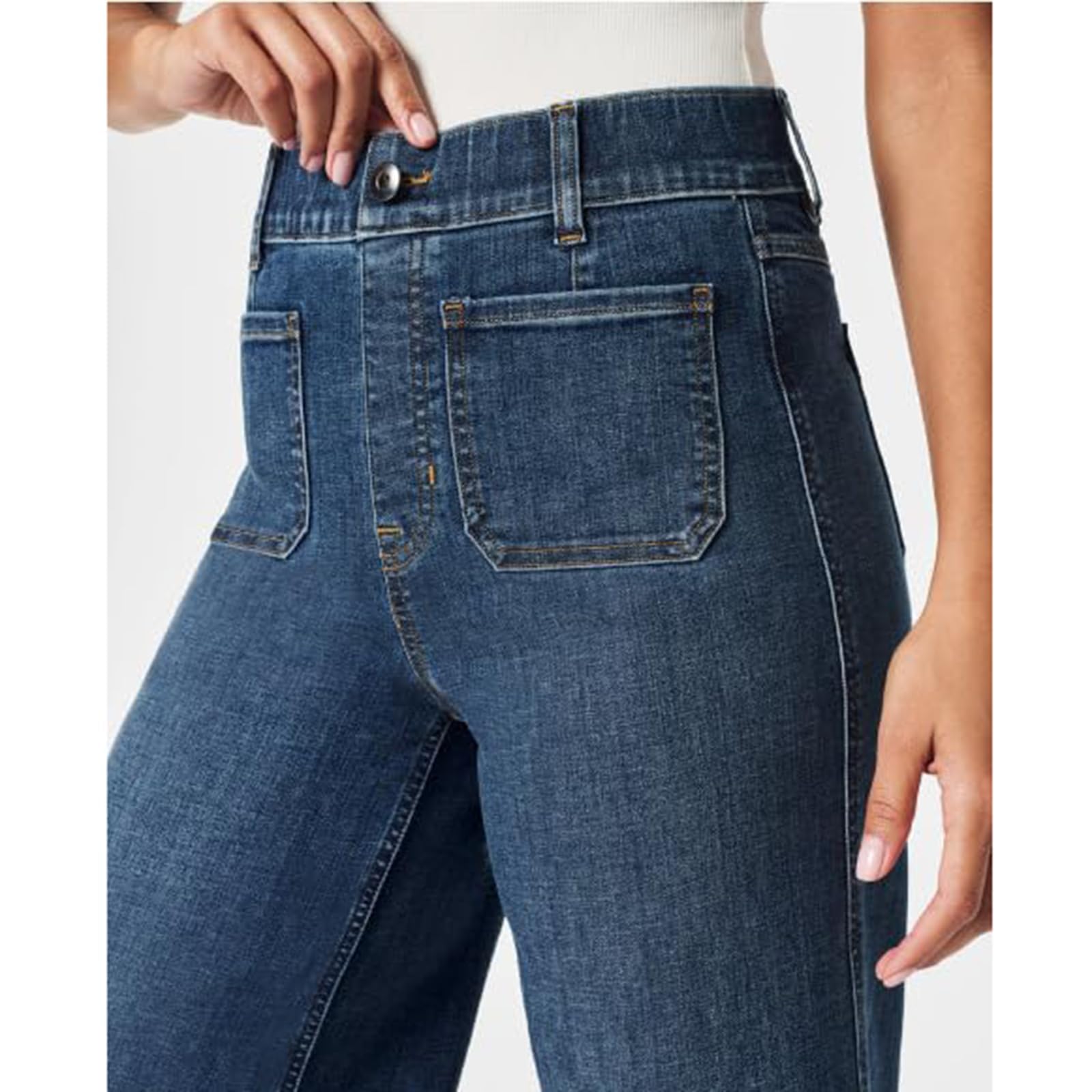 Oprah's Favorite Tummy Control Cropped Wide Leg Jeans - High Waisted Stretch Denim Pants for Women - Perfect for Work, Casual Outings & Travel