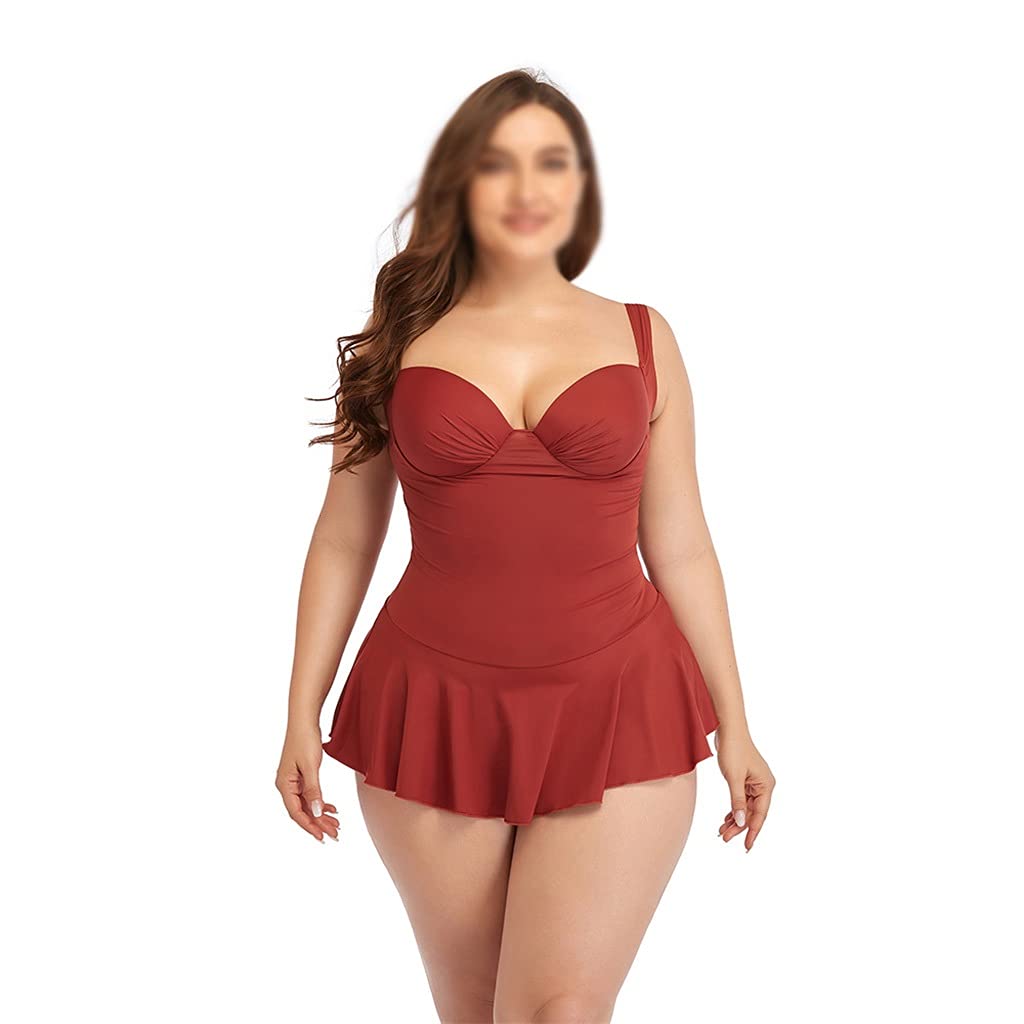 KLHHG Women's Plus Size Push Up One Piece Swimsuit - Large, Sexy Tummy Control Bathing Suit for Beach, Pool & Vacation | Comfortable Swimwear for Curvy Women