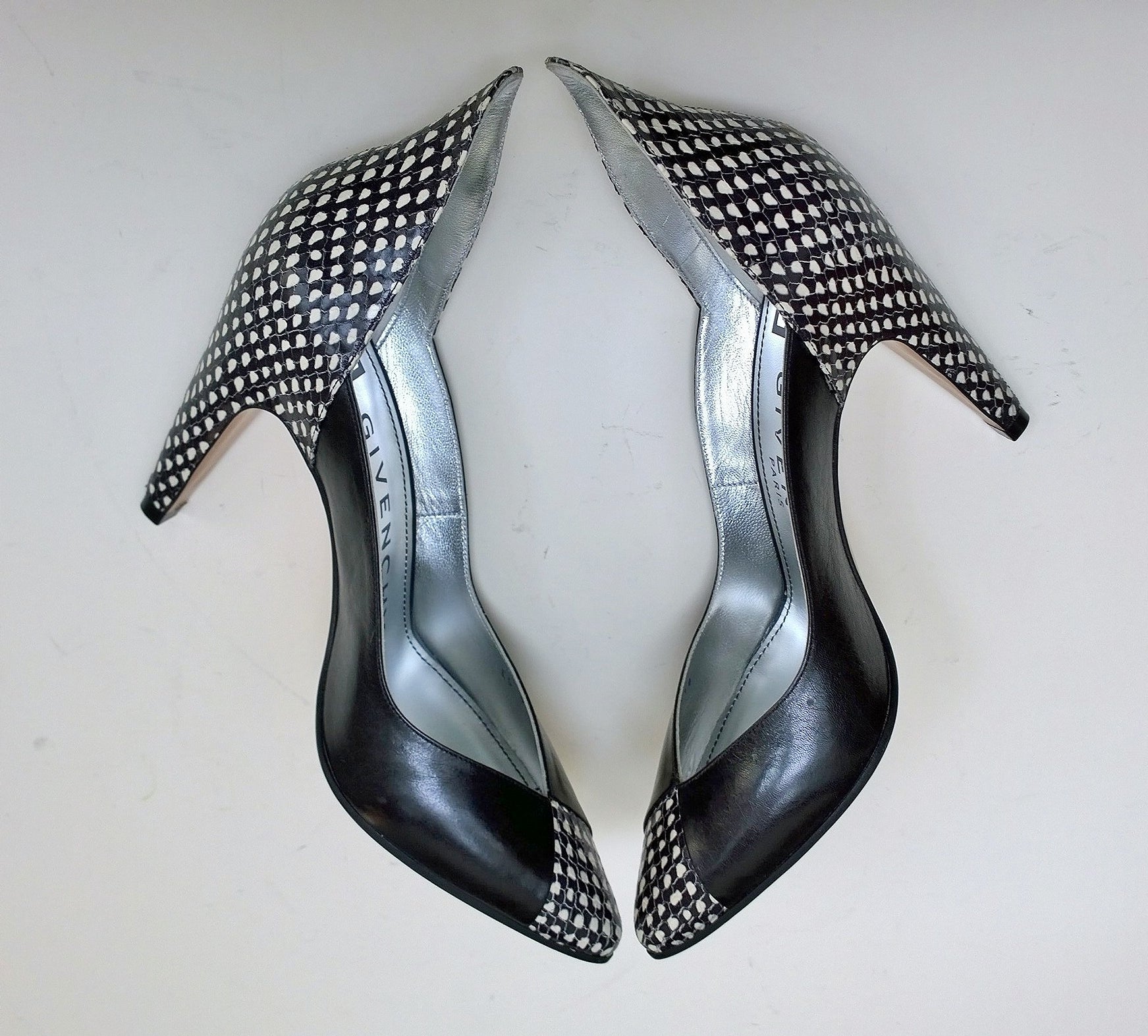 Givenchy Black Leather Printed Elaphe Heels - Luxury Women's High Heel Shoes for Parties, Weddings & Evening Events