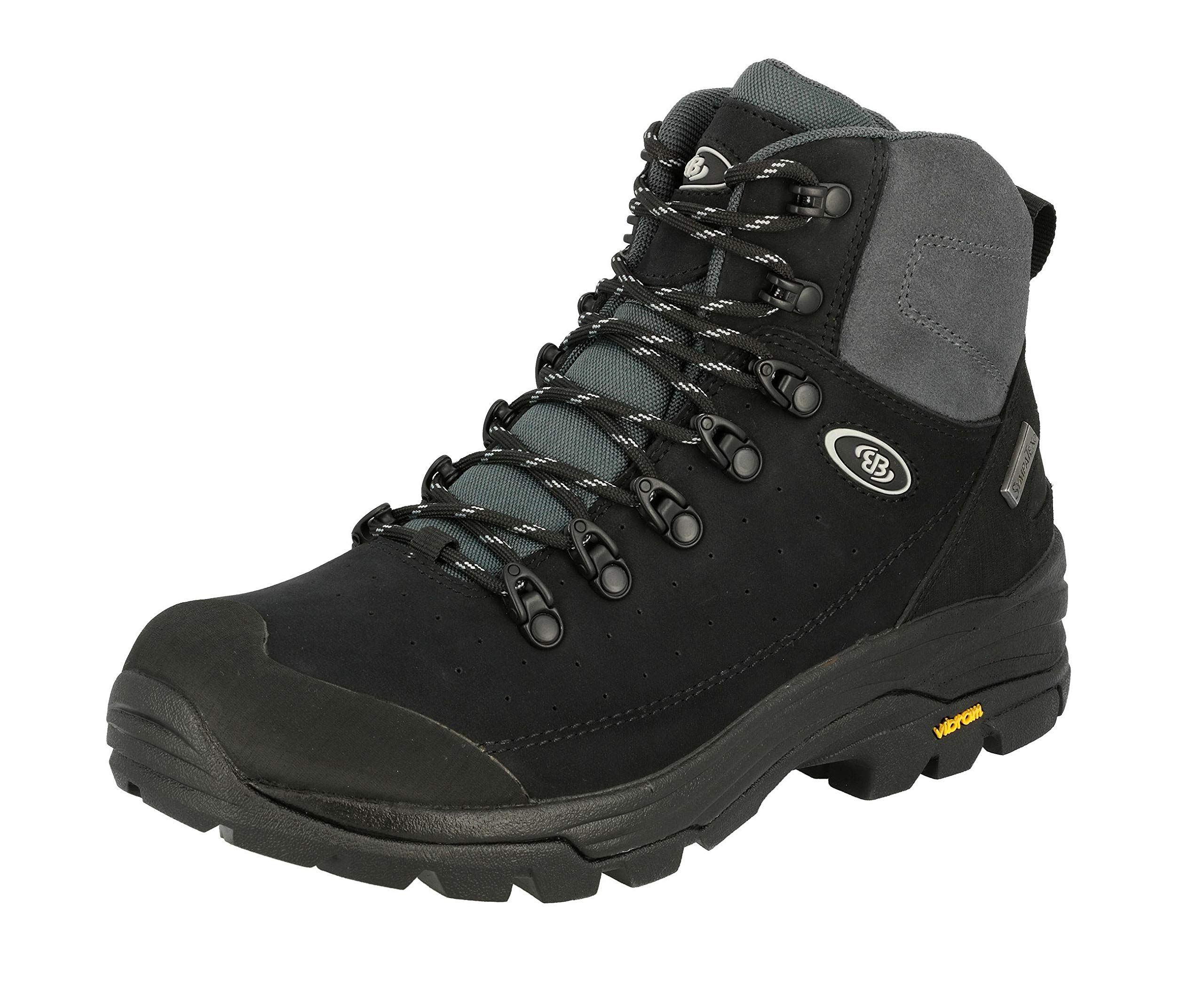 Bruetting Unisex Mount Tanaga Hiking Boots for Men & Women - Black/Gray, Size 8 Women/6.5-7 Men - Durable Outdoor Trekking Shoes for Mountain Climbing & Trail Walking