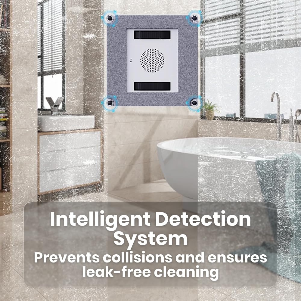 Smart Window Cleaning Robot with Dual Water Spray & Strong Suction - Automatic Glass Cleaner for Home & Office - Perfect for High-Rise Windows, Glass Doors & Skylights