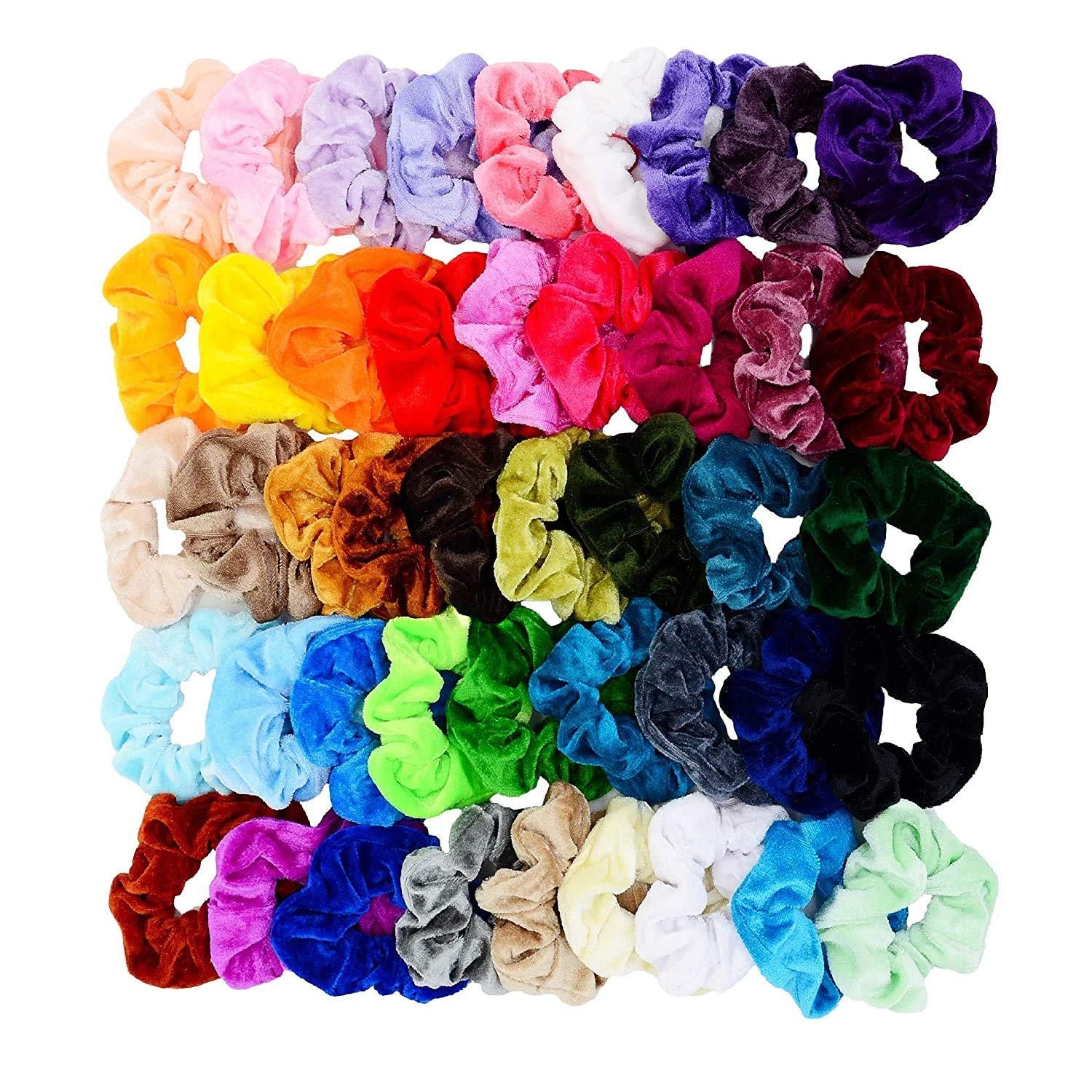 FAMEZA 12 Pcs Velvet Hair Scrunchies - Soft Elastic Hair Bands for Women & Girls, No-Slip Hair Ties for Ponytails, Braids & Bun Hairstyles - Perfect Hair Accessories for Work, Gym & Everyday Use