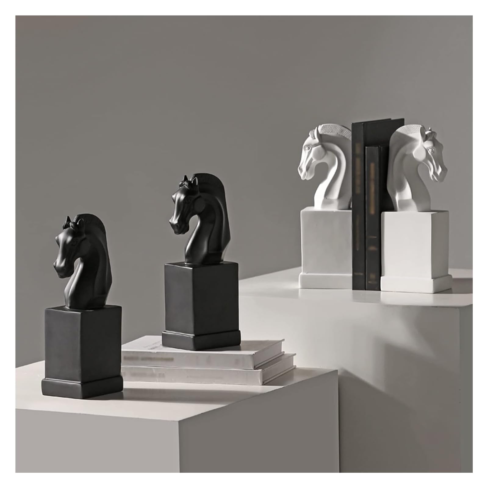 Stylish Resin Bookends for Shelves - Non-Skid Heavy Duty Book Supports, Office & Home Decor Book Stoppers - Perfect for Organizing Books, Cookbooks & Display Items
