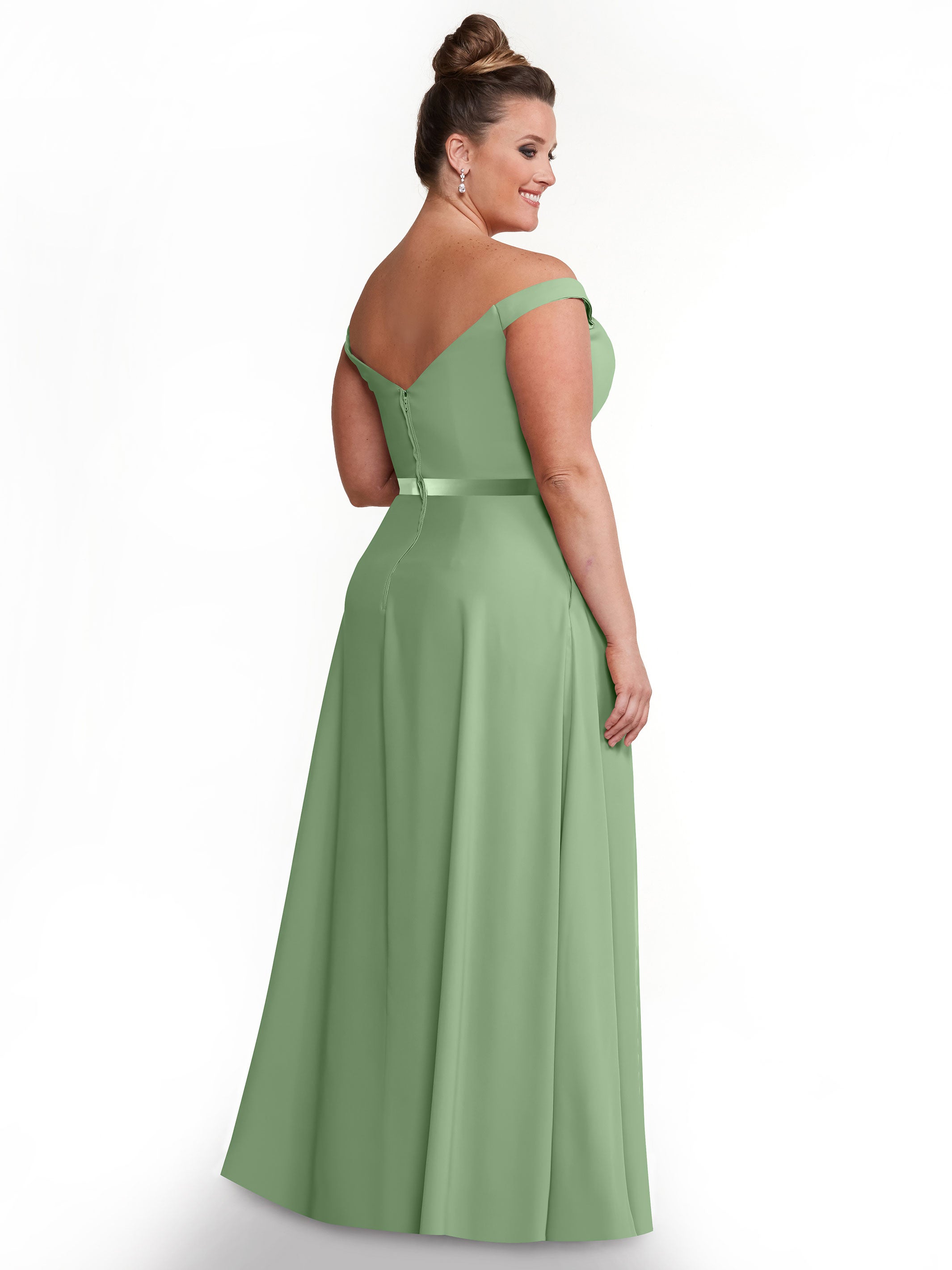 Elegant Off-The-Shoulder A-Line Chiffon Bridesmaid Dress with Sash - Size 80100 | Perfect for Weddings, Formal Events & Special Occasions