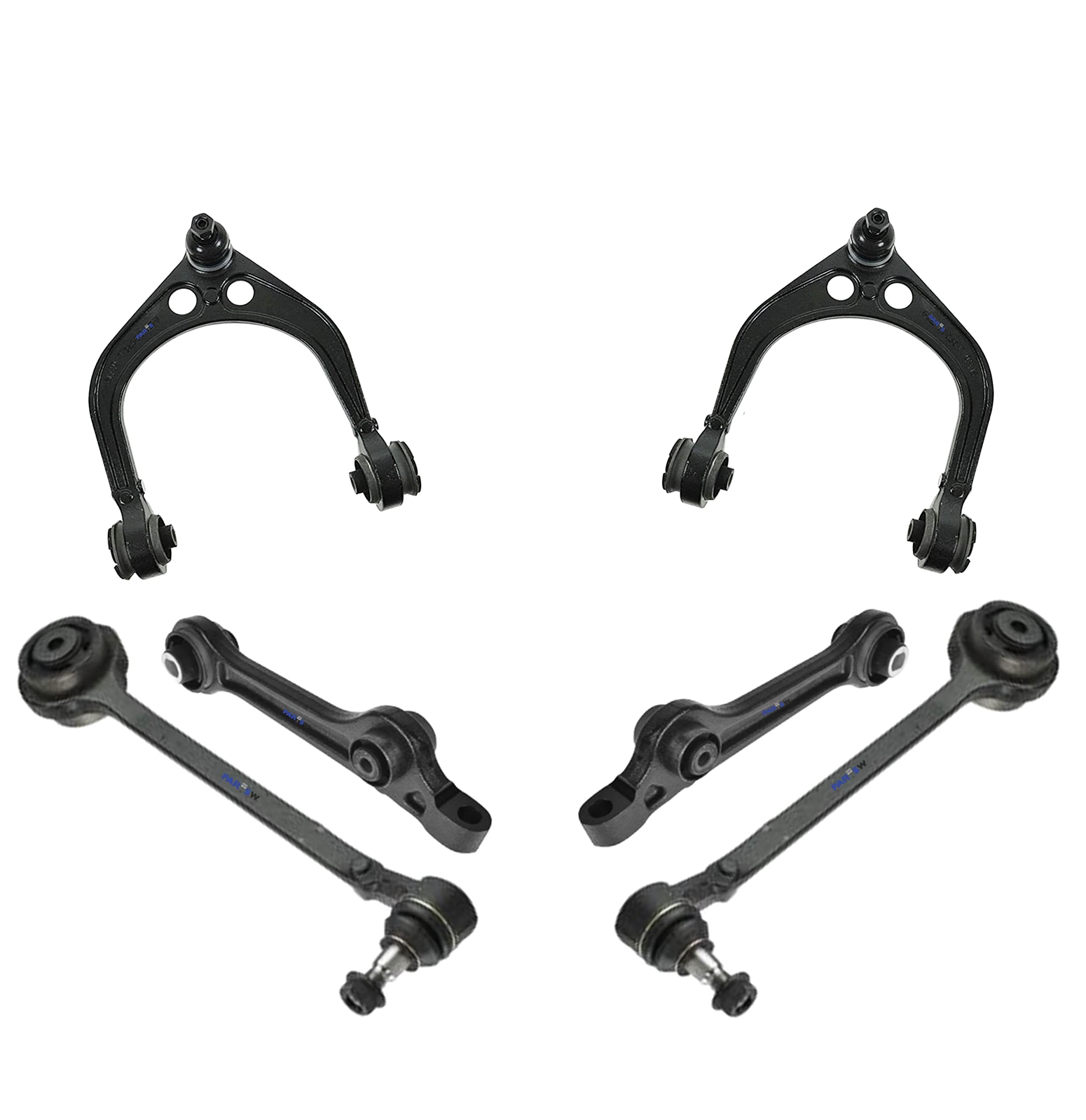 14-Piece Front & Rear Suspension Kit for Chrysler 300/Dodge Challenger/Charger RWD - Tie Rod Ends, Ball Joints, Sway Bar Links, Control Arms | Complete Repair & Upgrade Solution for Smooth Ride & Handling