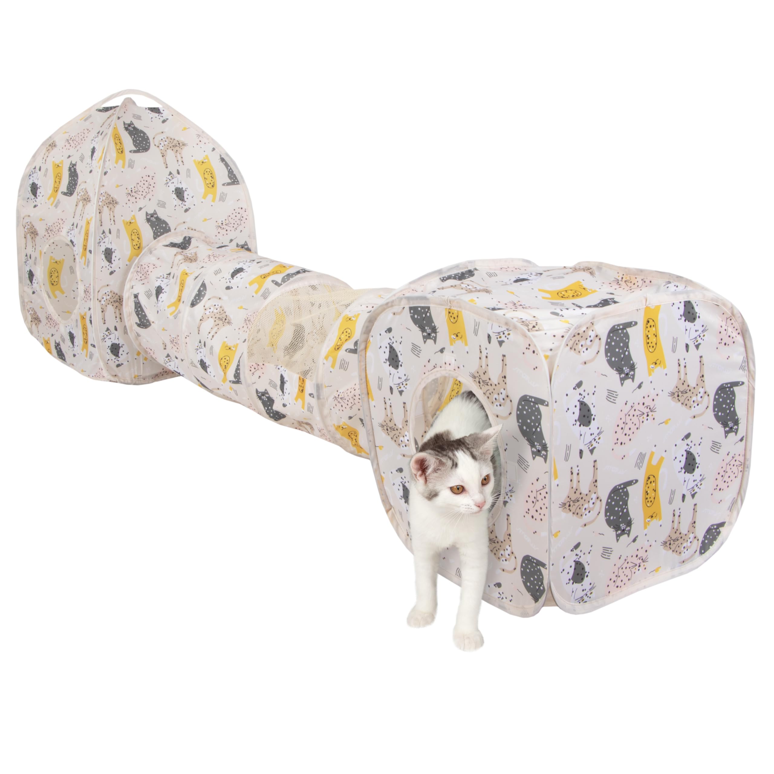 Kitty City Cat Print Play Furniture Set - Pink Play Combo for Cats | Indoor Pet Playhouse & Climbing Structure for Kittens