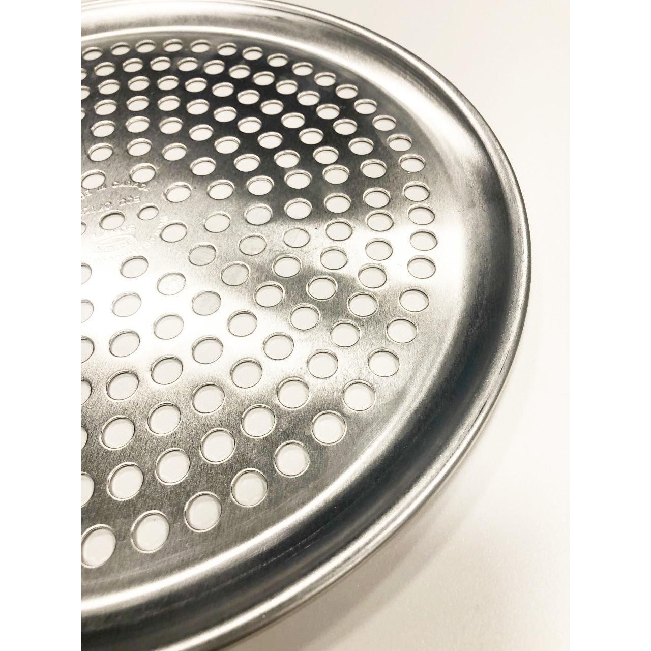 Premium 18 Gauge Aluminum Perforated Pizza Pan by Crown Cookware - Perfect for Home Baking, Restaurants & Commercial Kitchens (Model 500 07184)