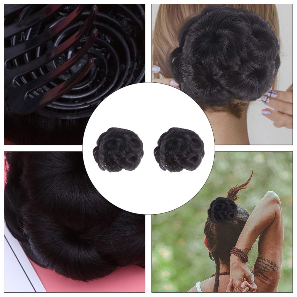 2pcs Flower Hair Bun Clip Set - Hair Updo Clip, Scrunchy Bun Holder, Ponytail Chignon Clip for Women - Perfect for Weddings, Parties, and Everyday Hairstyles