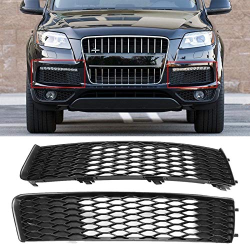 **Black Racing Mesh Grille Cover for Audi Q7 Front Bumper - Fog Light Grill Replacement, Durable & Stylish Car Accessory - Perfect for Off-Roading & Custom Car Upgrades**