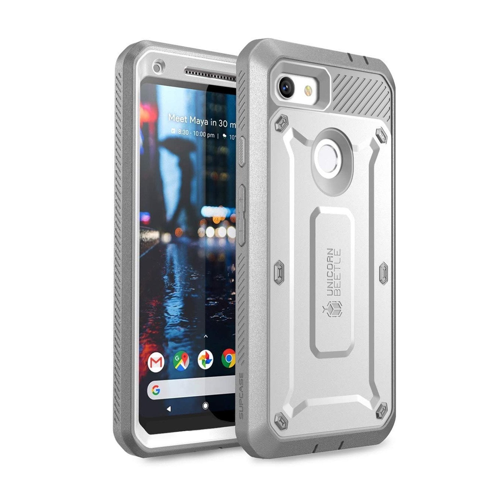 Google Pixel 3a Case - Unicorn Beetle Pro Rugged Holster Protective Cover (White) | Shockproof, Military-Grade Protection | Perfect for Outdoor Adventures & Daily Use