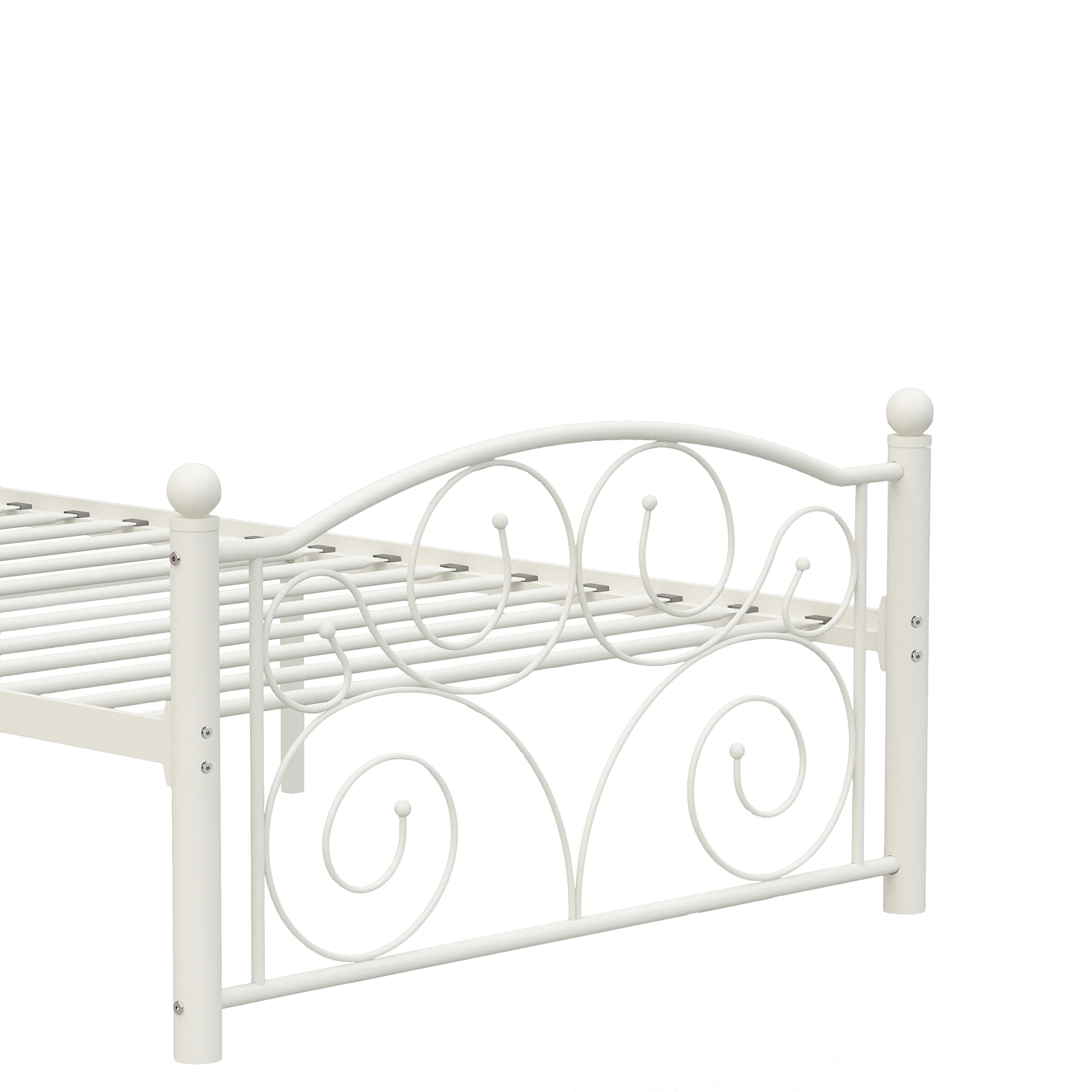 Sturdy Twin Size Metal Platform Bed Frame with Headboard & Footboard - Heavy Duty Flower Support System, Large Under Bed Storage, No Box Spring Needed, Noise-Free, Black - Perfect for Small Bedrooms, Guest Rooms & Dormitories
