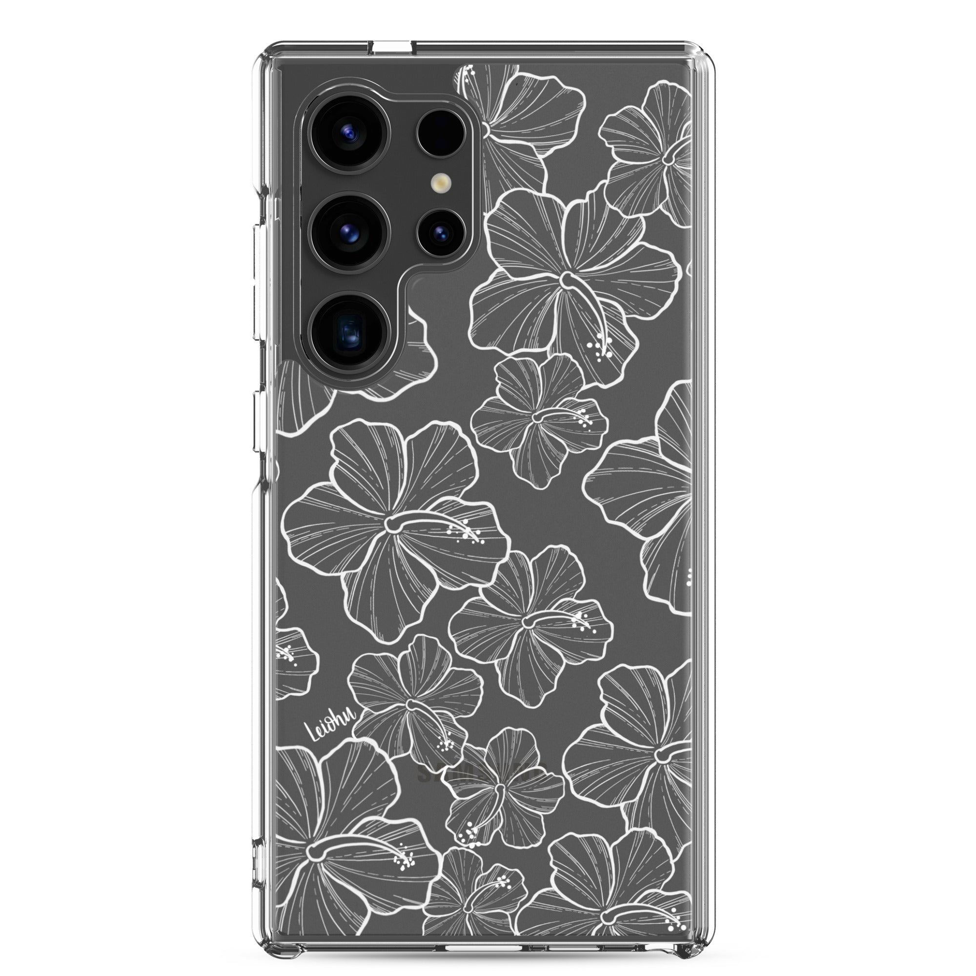 Hibiscus Flower Design Clear Phone Case for Samsung Galaxy S21/S20/Note 20 - Slim Protective Cover with Scratch Resistance - Perfect for Everyday Use, Work, and Travel