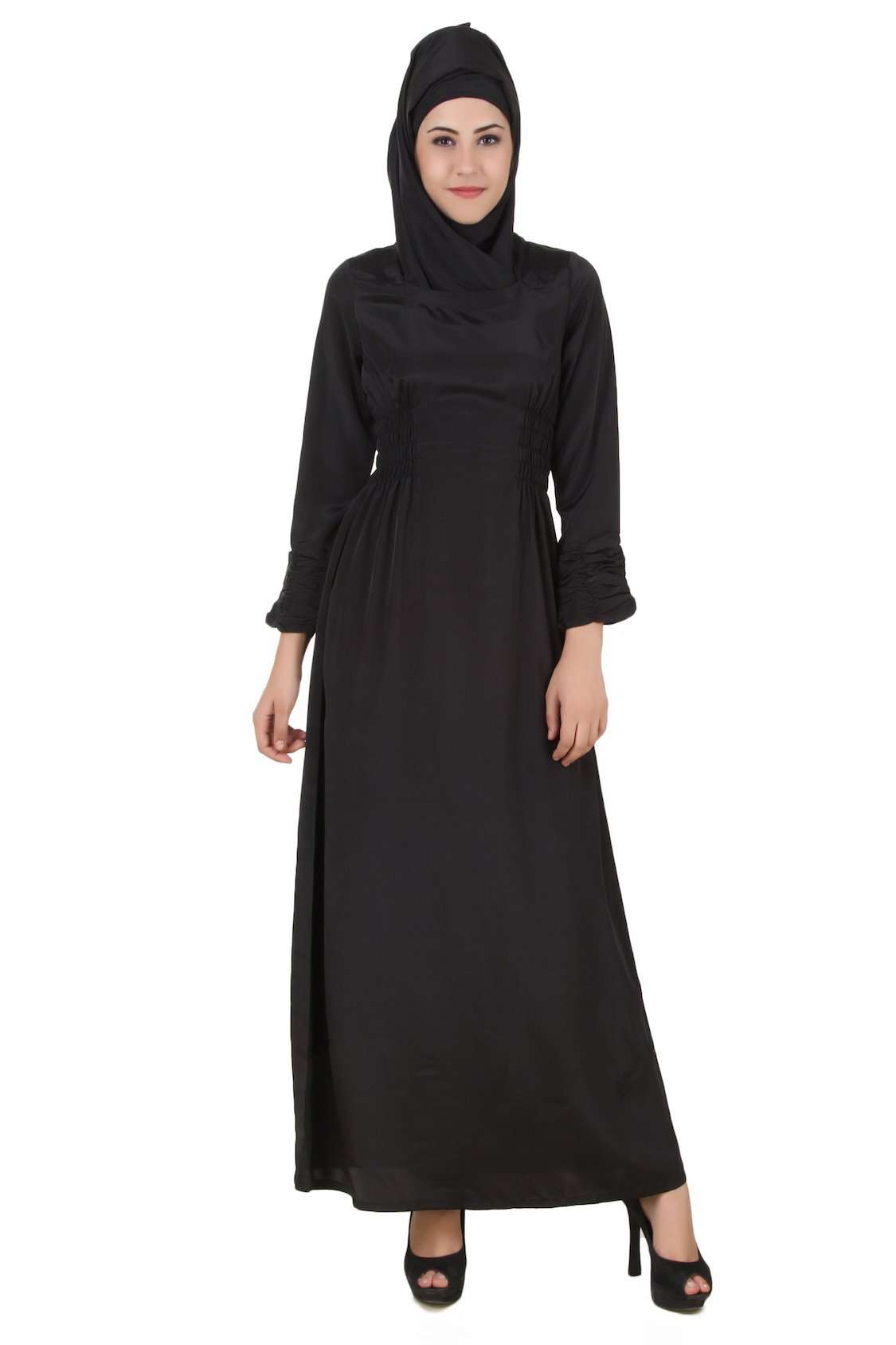 Zehna Black Nida Abaya - Elegant Muslim Prayer Dress for Women | Perfect for Islamic Prayer, Mosque, and Special Occasions