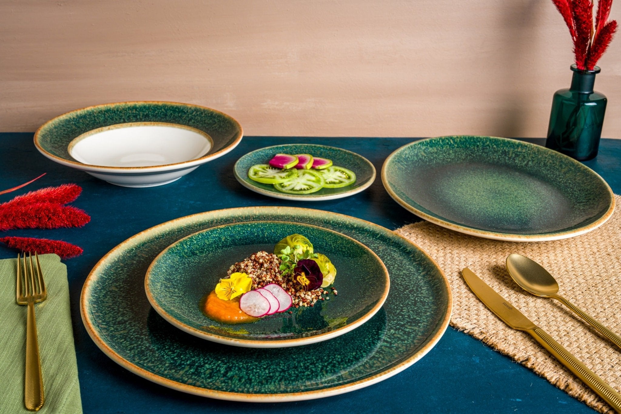 Premium Ore Mar Pasta Plate 27cm (450cc) - Elegant Ceramic Dinner Plate for Italian Cuisine, Perfect for Pasta, Salad & Desserts - Ideal for Restaurants, Home Dining & Gifts