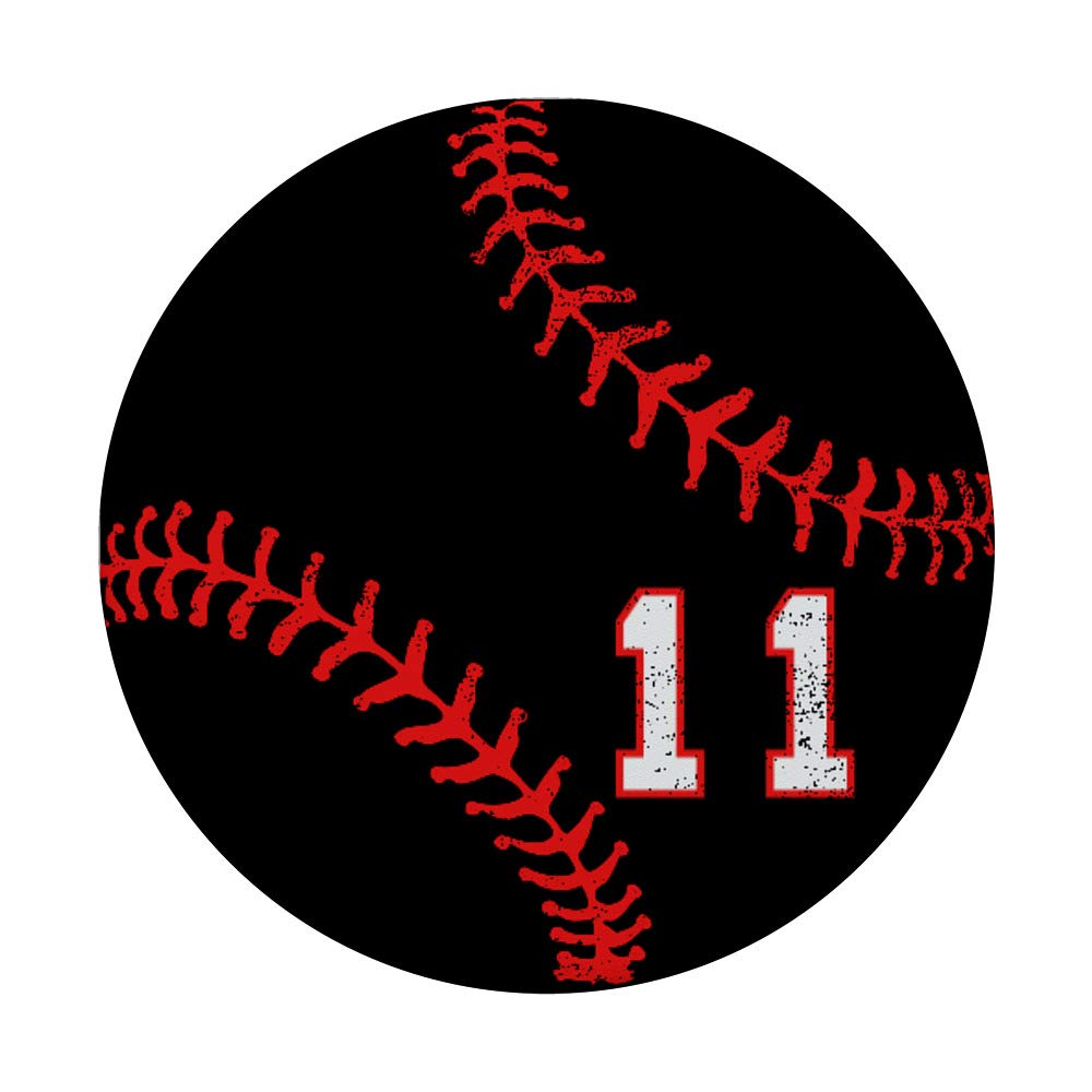 Red and Black Baseball Number 11 Phone Stand - Perfect for Baseball Fans, Office Desk & Home Decor