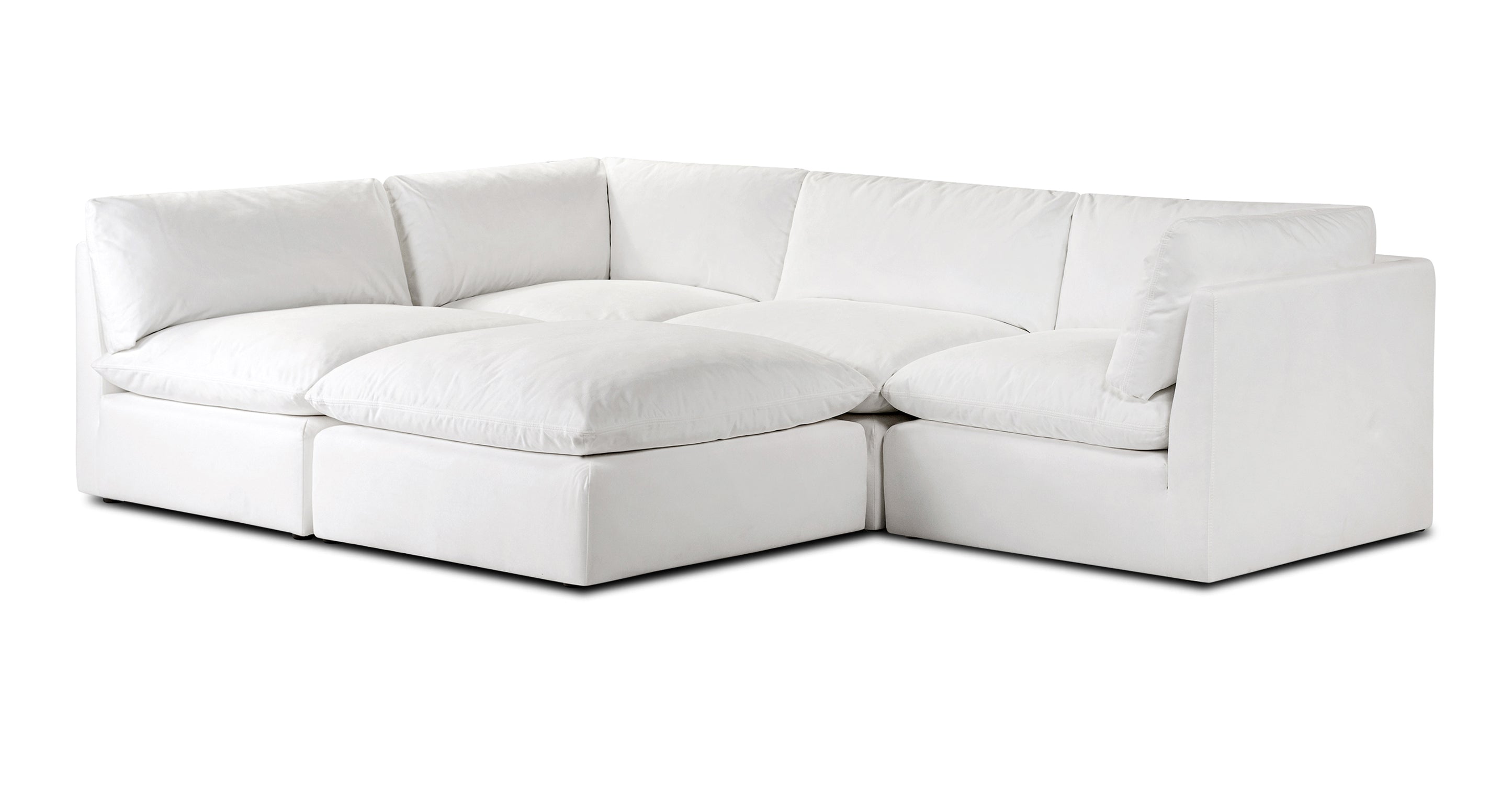 5-Seat Davos Modular Sectional Sofa - Modern L-Shaped Couch for Living Room, Family Room & Lounge - Soft Fabric Upholstery with Reversible Chaise