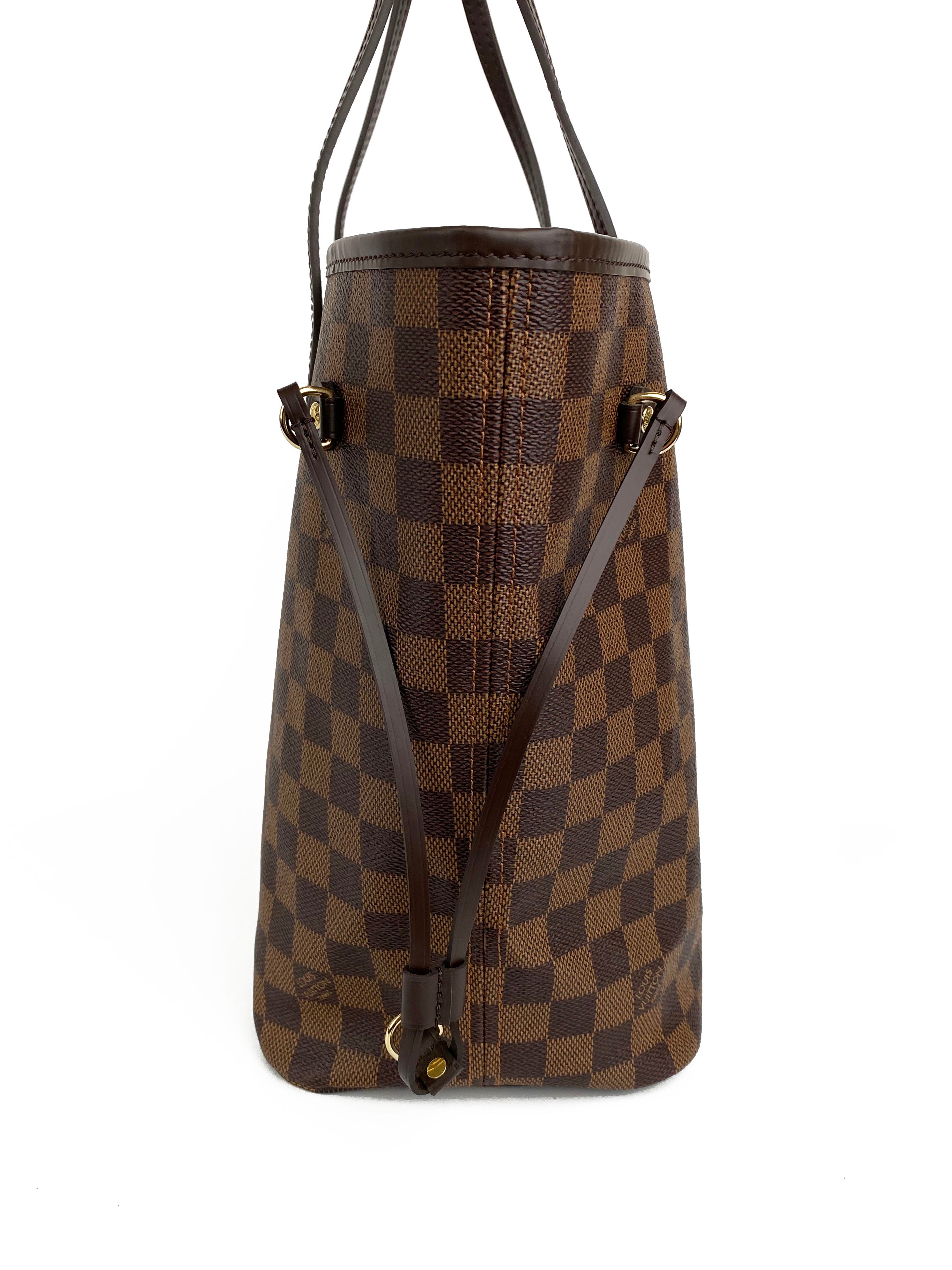 Authentic Louis Vuitton Damier Ebene Neverfull MM Tote Bag - Luxury Designer Handbag for Women, Perfect for Work, Travel & Everyday Use