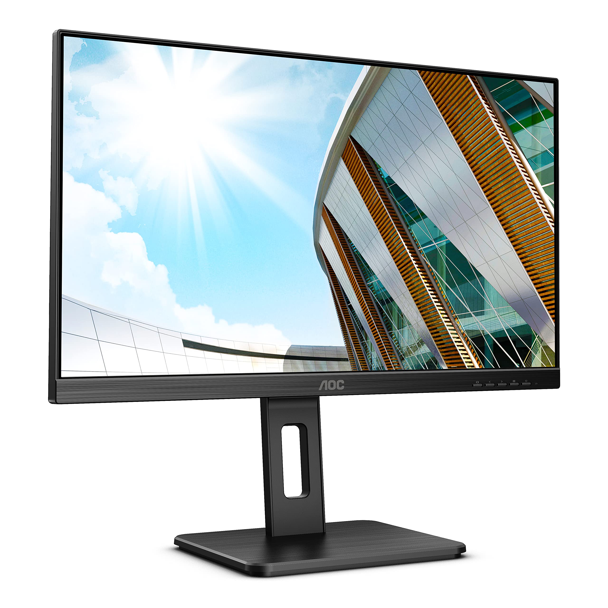 AOC 24P2C 24 Inch USB-C Monitor with Adjustable Height - Full HD 1920x1080, 75Hz, HDMI, DisplayPort, USB Hub - Ideal for Home Office, Gaming & Productivity (Black)
