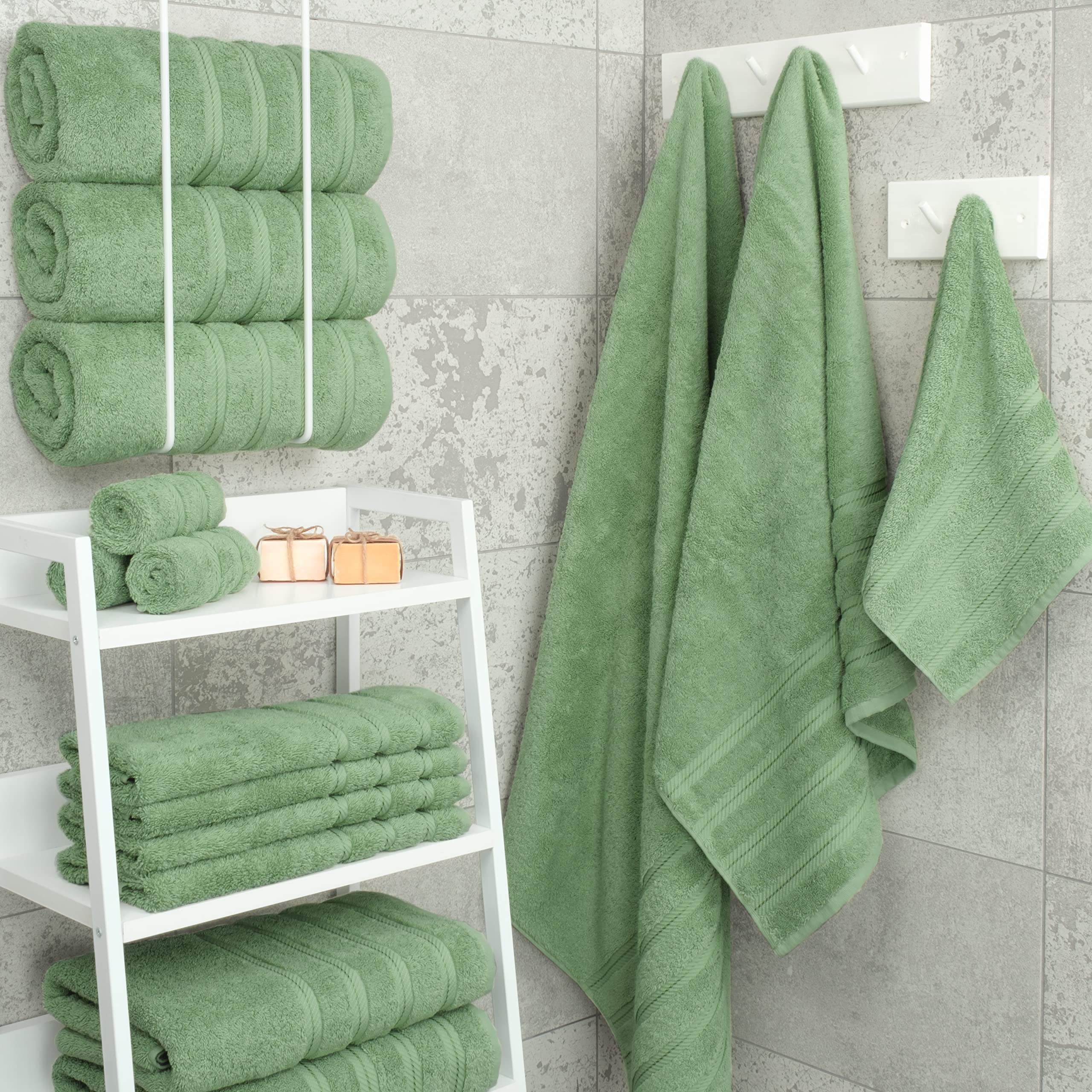 Premium 6-Piece Soft Linen Towel Set with 4 Bath & 4 Hand Towels - Luxury Spa & Bathroom Essentials for Home, Hotel, and Gift Giving