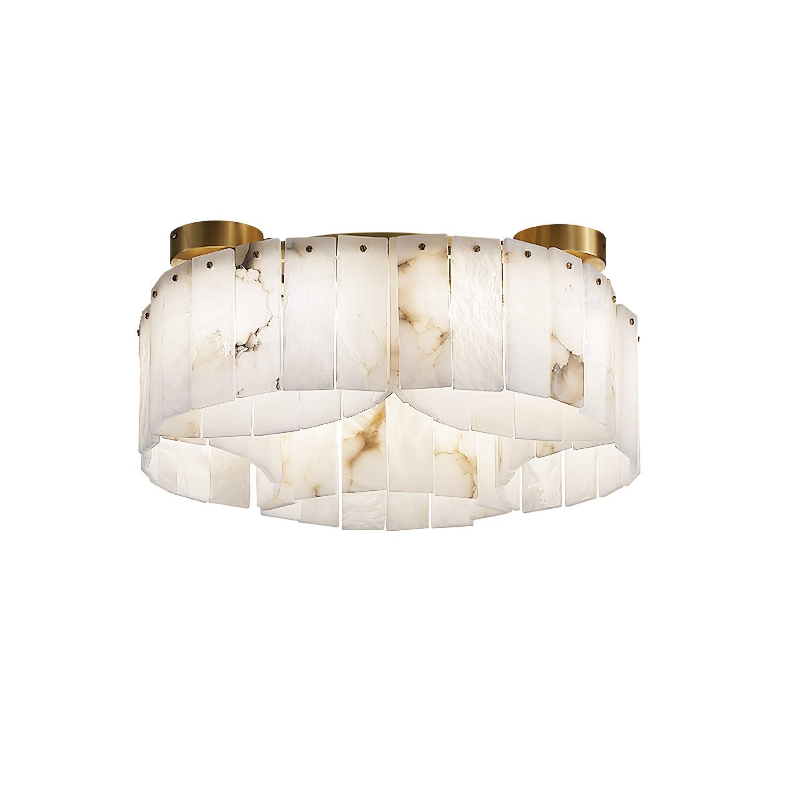 Luxury Alabaster Brass Ceiling Light Fixture - Modern Chandelier for Dining Room, Bedroom & Living Room Lighting Decor