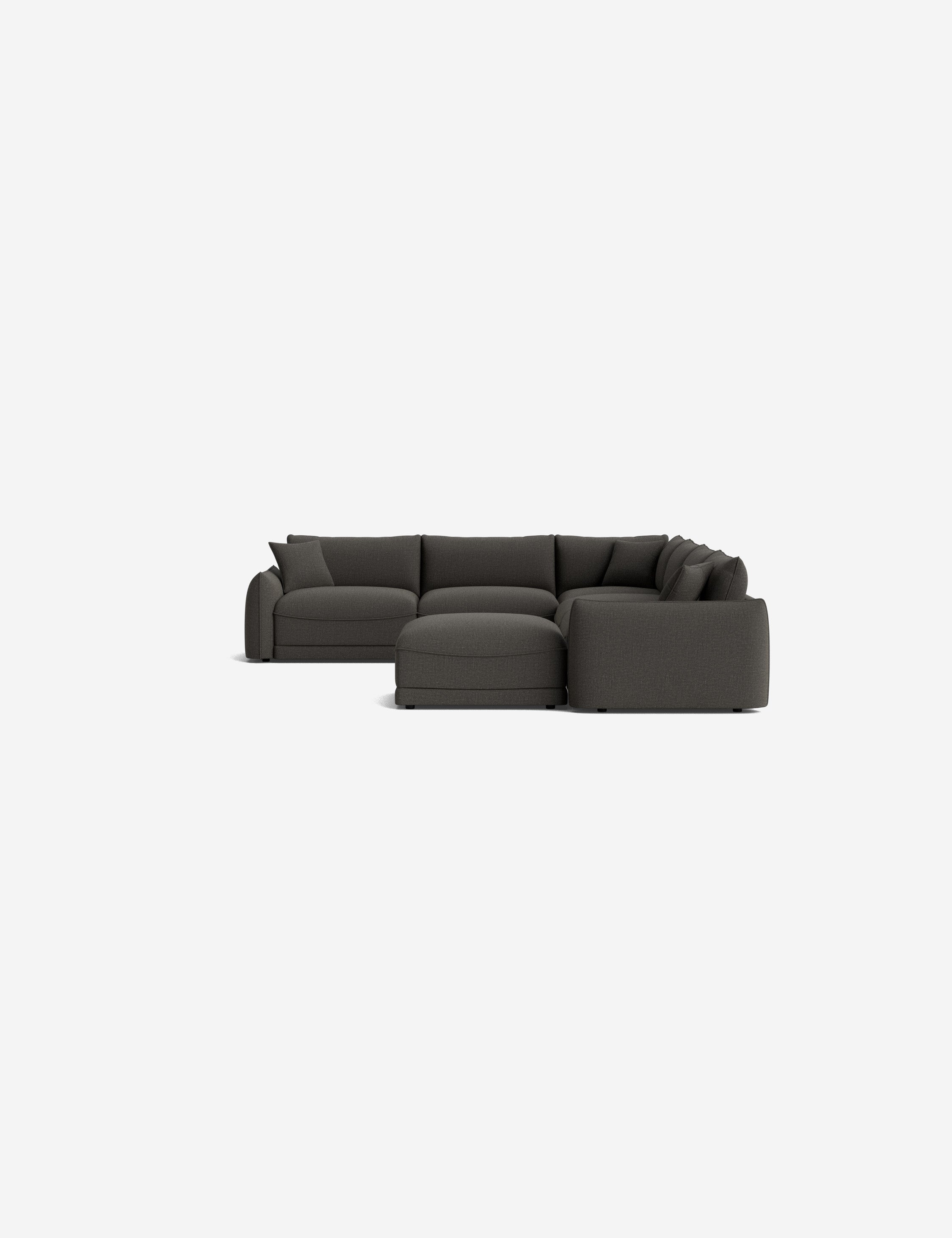 Balmer Modular Corner Sectional Sofa with Ottoman - Modern L-Shaped Living Room Furniture for Small Spaces | Perfect for Apartments, Condos and Family Gatherings