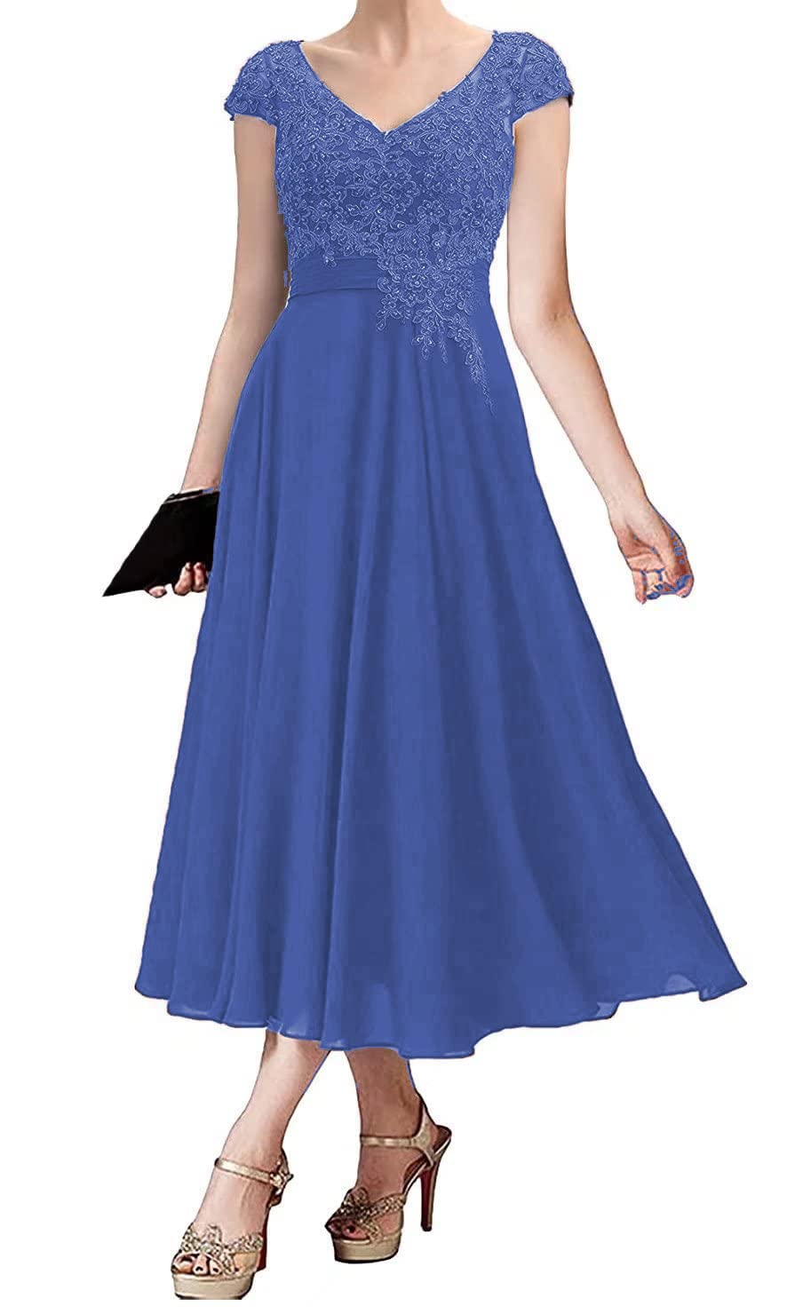 Elegant Lace Mother of the Bride Dresses - Women's Short Chiffon Formal Evening Gowns for Wedding Guest | Perfect for Church Ceremonies, Receptions & Special Occasions