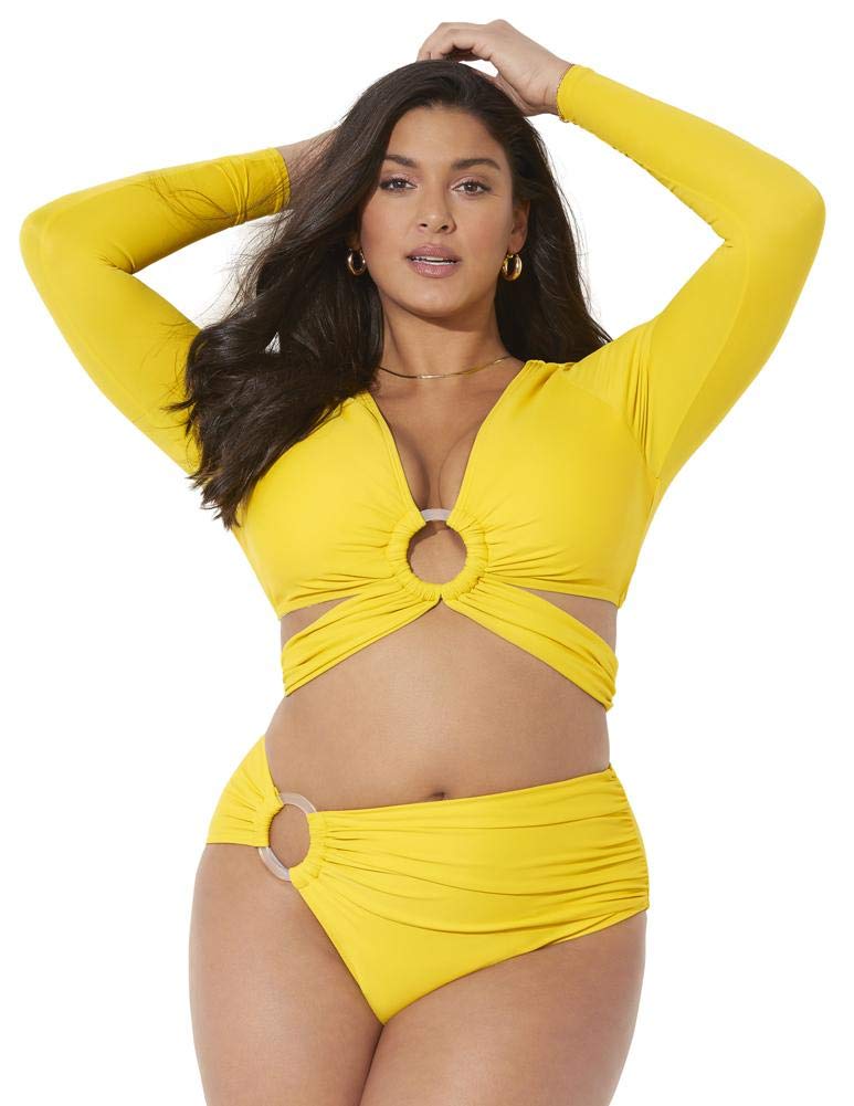 Plus Size Long Sleeve Bikini Set for Women - Swimwear for Curvy Ladies - Perfect for Beach, Pool & Summer Vacations