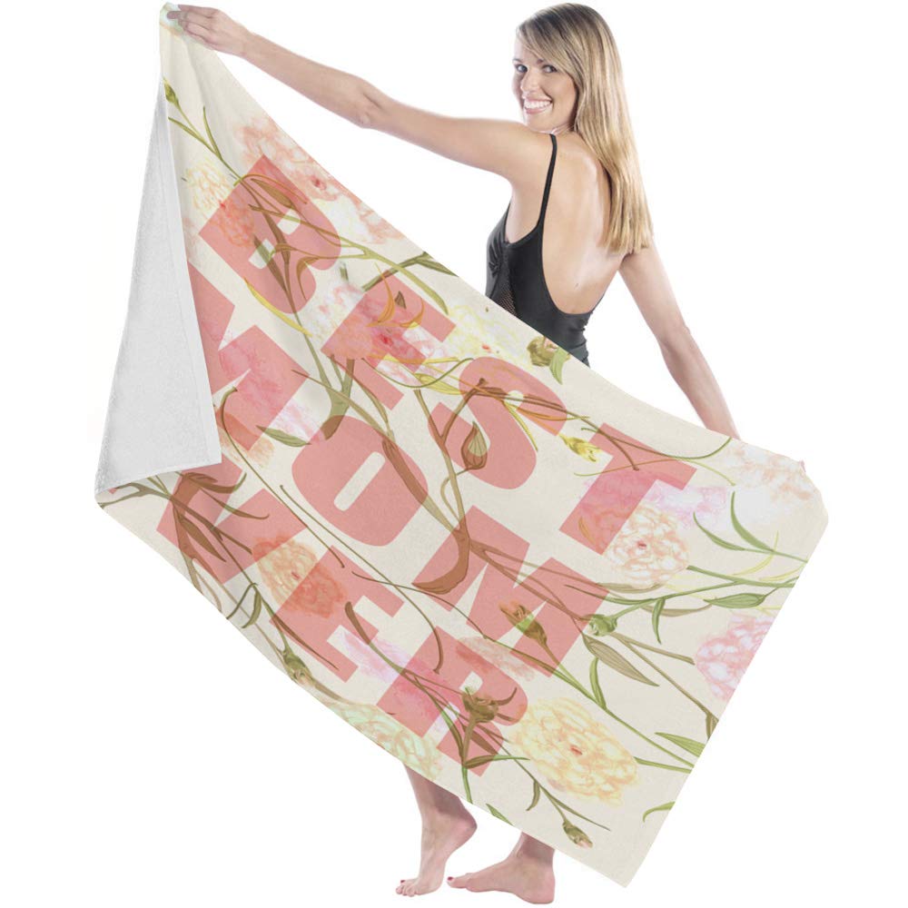 Best Mom Ever Bath Towel - Ultra Soft, Highly Absorbent & Quick Drying - 27 x 55 Inch Large Bath Towels for Bathroom, Beach, Pool, Gym & Spa - Perfect for Showers, Swimming & Relaxation