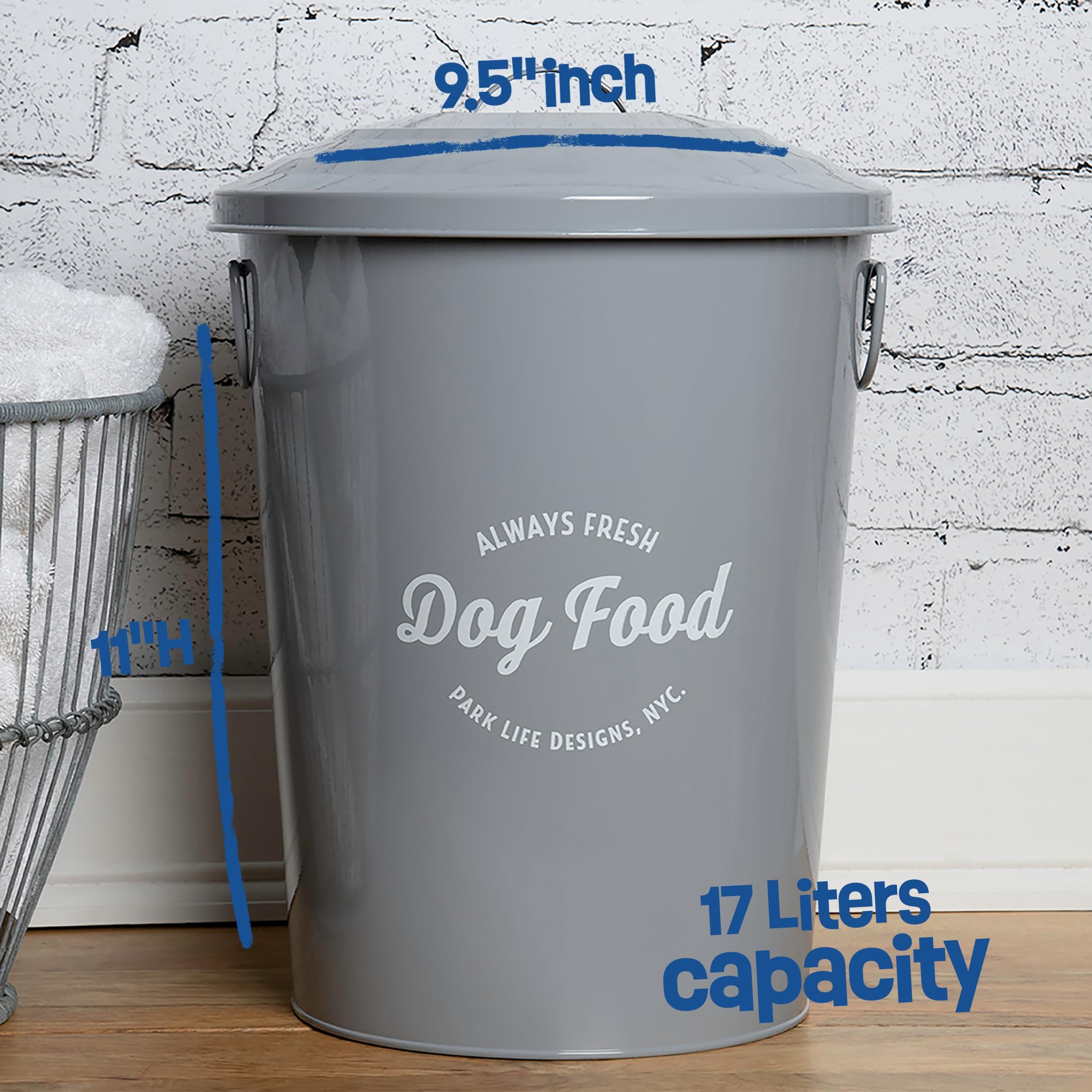 Park Life Designs Small Food Storage Bin | Andreas (Grey) | Compact Kitchen Organizer for Pantry, Spices & Snacks | Space-Saving Storage Solution