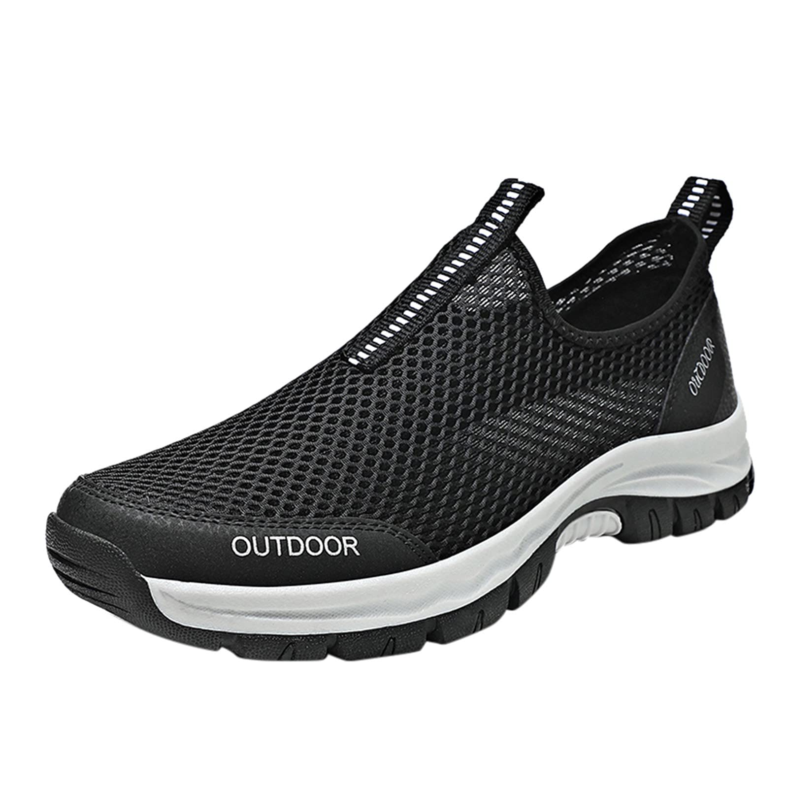**Men's Slip-On Walking Shoes - Breathable Mesh Casual Sneakers with Soft Cushioning for Hiking, Travel & Everyday Comfort**