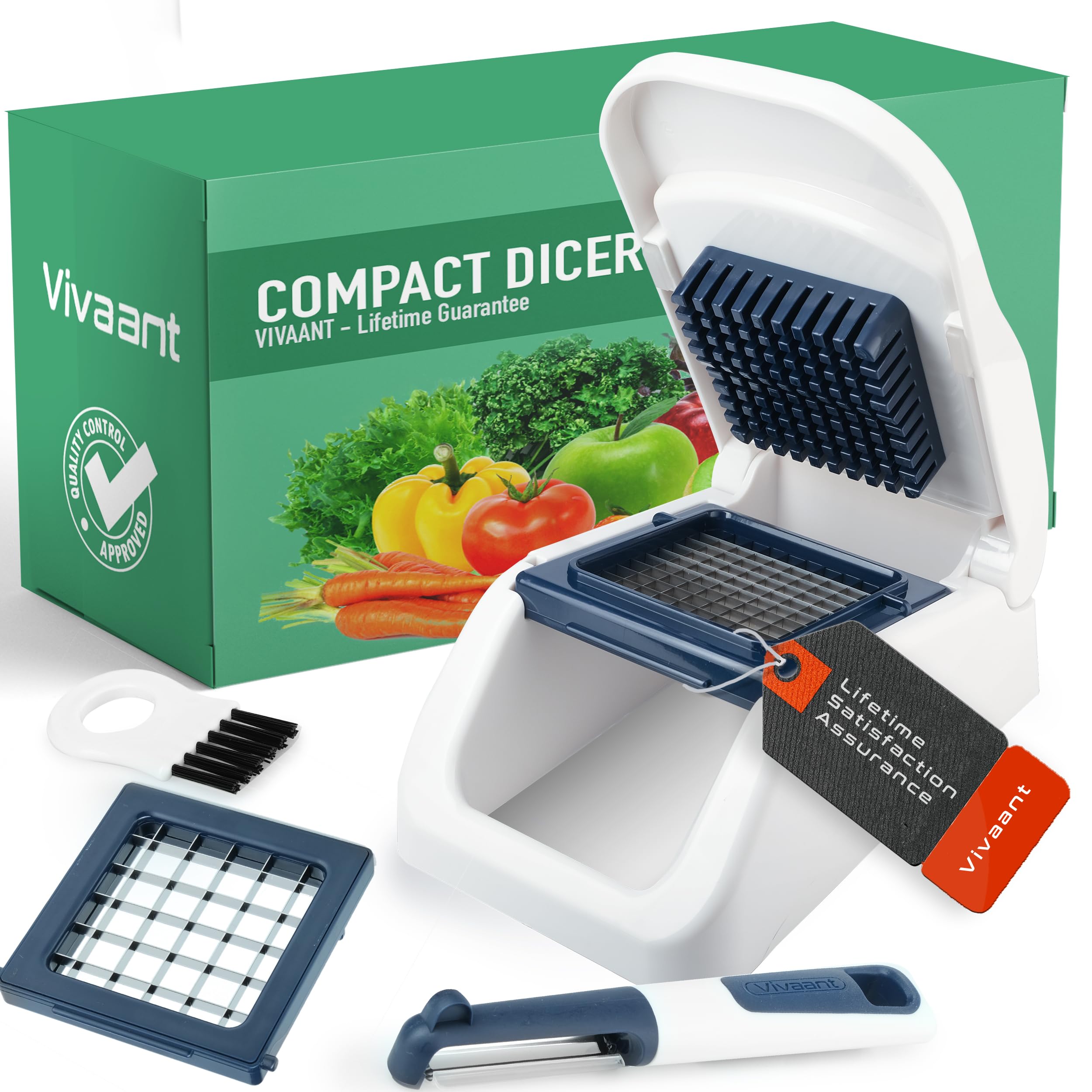 Compact Mini Dicer - Quick & Easy Vegetable Chopper for Onions, Carrots & Small Veggies | Manual Hand Cutter for Dicing & Cubing | Perfect for Meal Prep, Salads & Cooking