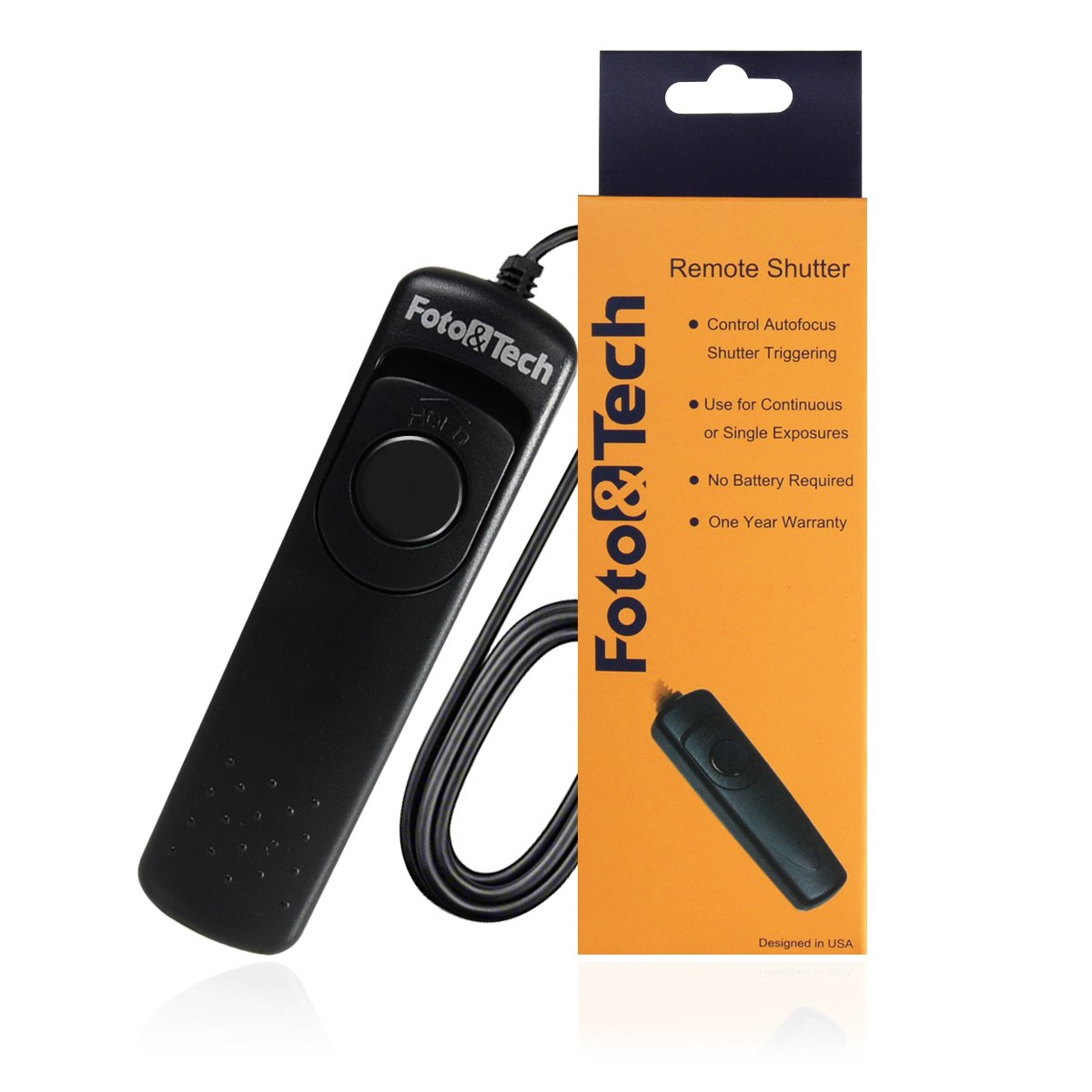 Foto&Tech Wired Remote Shutter Release Control Compatible with Nikon MC-DC2 for Nikon D780 Z6 Z7 D7500 D750 D5600 D5500 D7200 D7100 D5200 D5100 D5000 D3200 D3100 D90 D600 COOLPIX P7800 P7700 P1000 - Perfect for Long Exposure Photography, Group Photos, and Wildlife Shooting