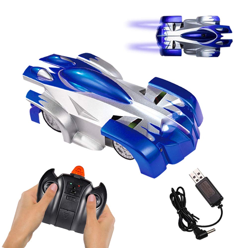 360° Rotating Stunt RC Car with LED Lights - Remote Control Toy Car for Kids, Wall Climbing & Off-Road Dual Mode, Gravity Defying Action (Blue) - Perfect for Indoor Play, Birthday Gifts & STEM Learning