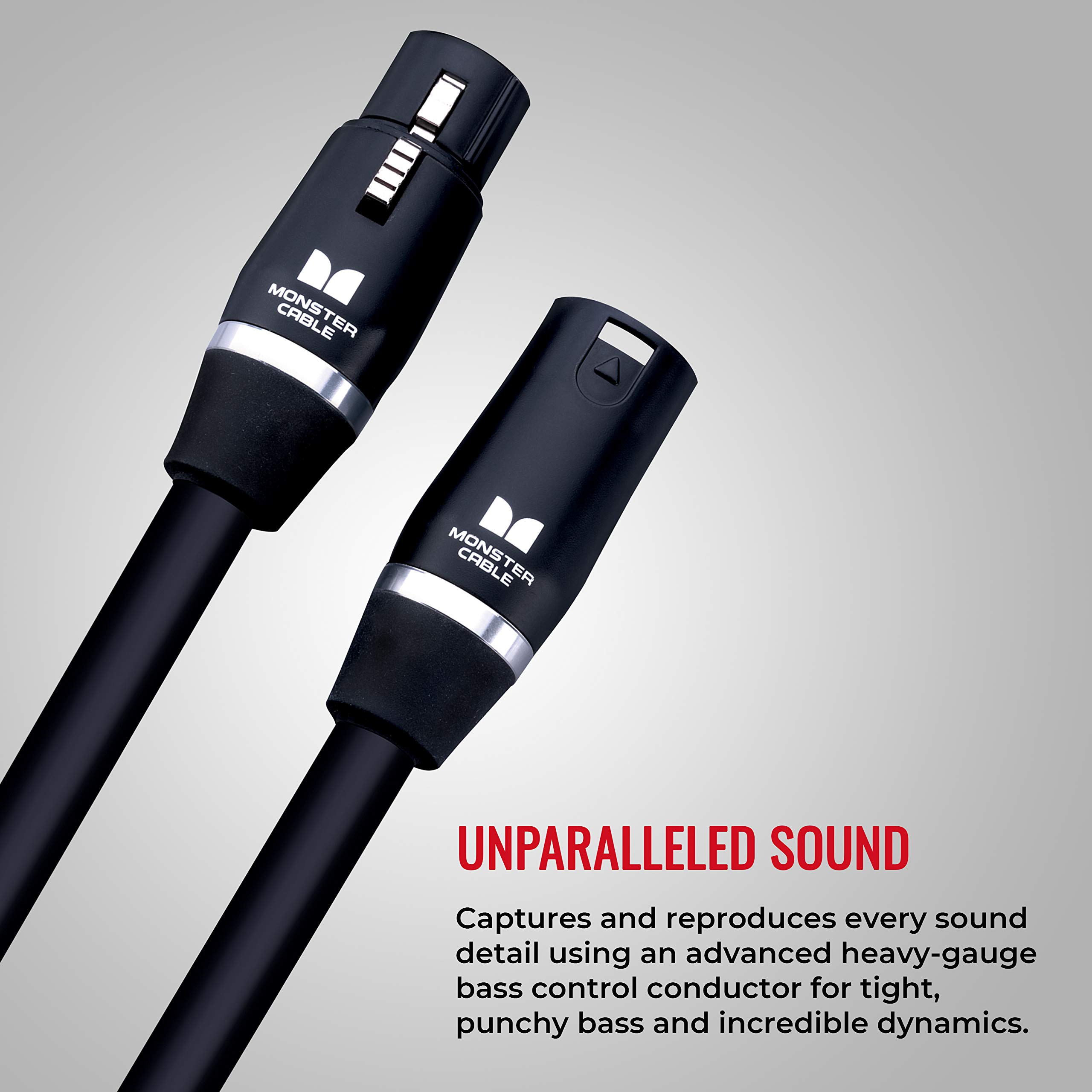 Monster Cable Prolink Studio Pro 2000 XLR Microphone Cable - 5ft Gold Plated Connectors, High-Quality Multi-Gauge Wire for Professional Audio Recording, Live Performances & Studio Sessions